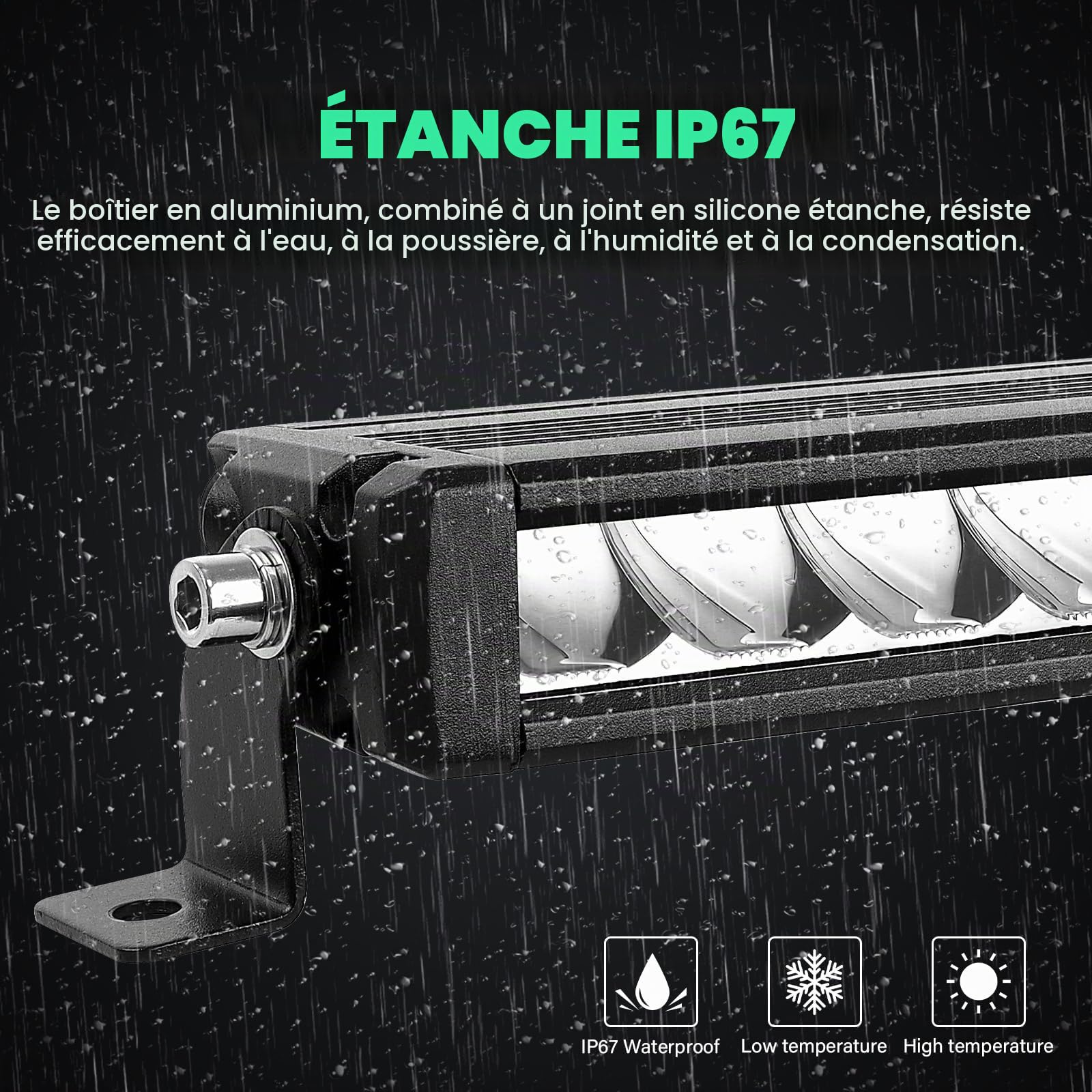 RIGIDON 12 Pouces 30 cm 30W 3000lm Slim Barre de LED 4x4 12V Faisceau kit