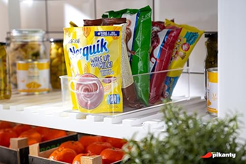 Miniatura 8 de Organizador de refrigerador de 11 pulgadas con asas - Almacenamiento de plástico transparente para refrigerador, despensa o encimera - Apta para