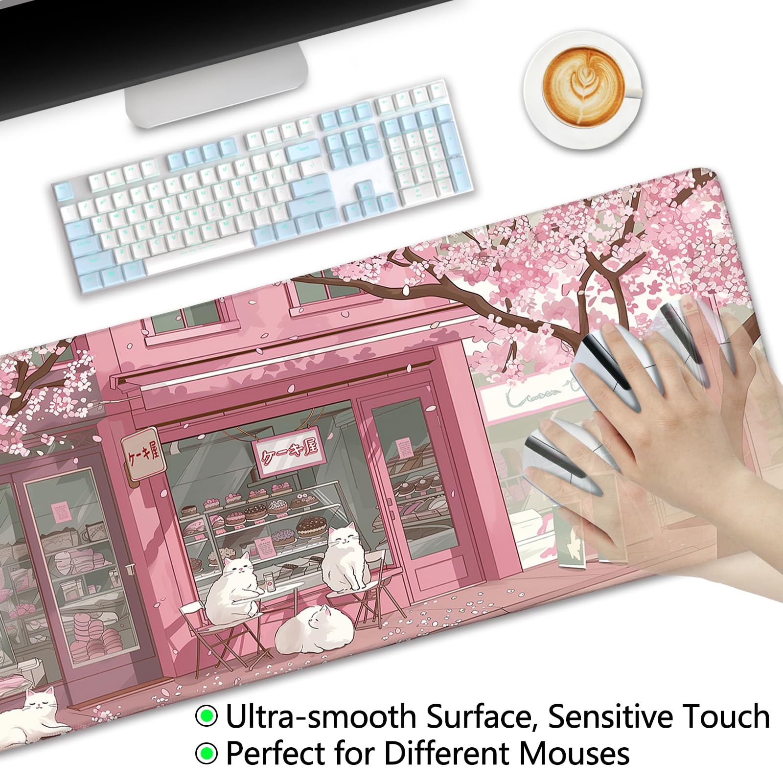 Amazon.com : LIMKRIAN Cat Mouse Pad Large Desk Mat, Pink
