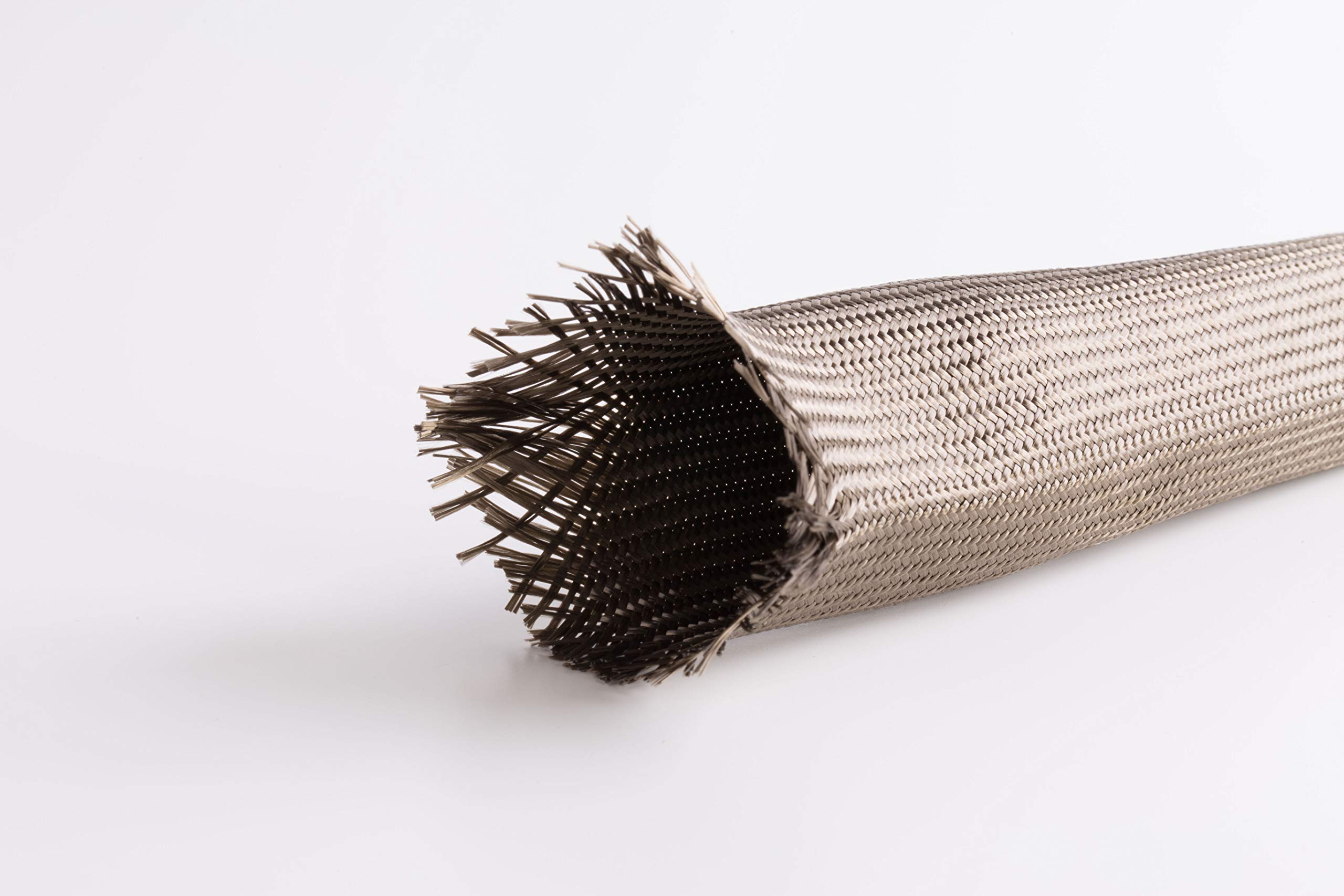 Guaina Ignifuga in Basalto espandibile diametro interno da 12mm a 18mm, Tecnologia Aerospaziale per Isolamento Termico Estremo, Protezione Anti Fuoco. Made in Italy. Matassa da 5 metri