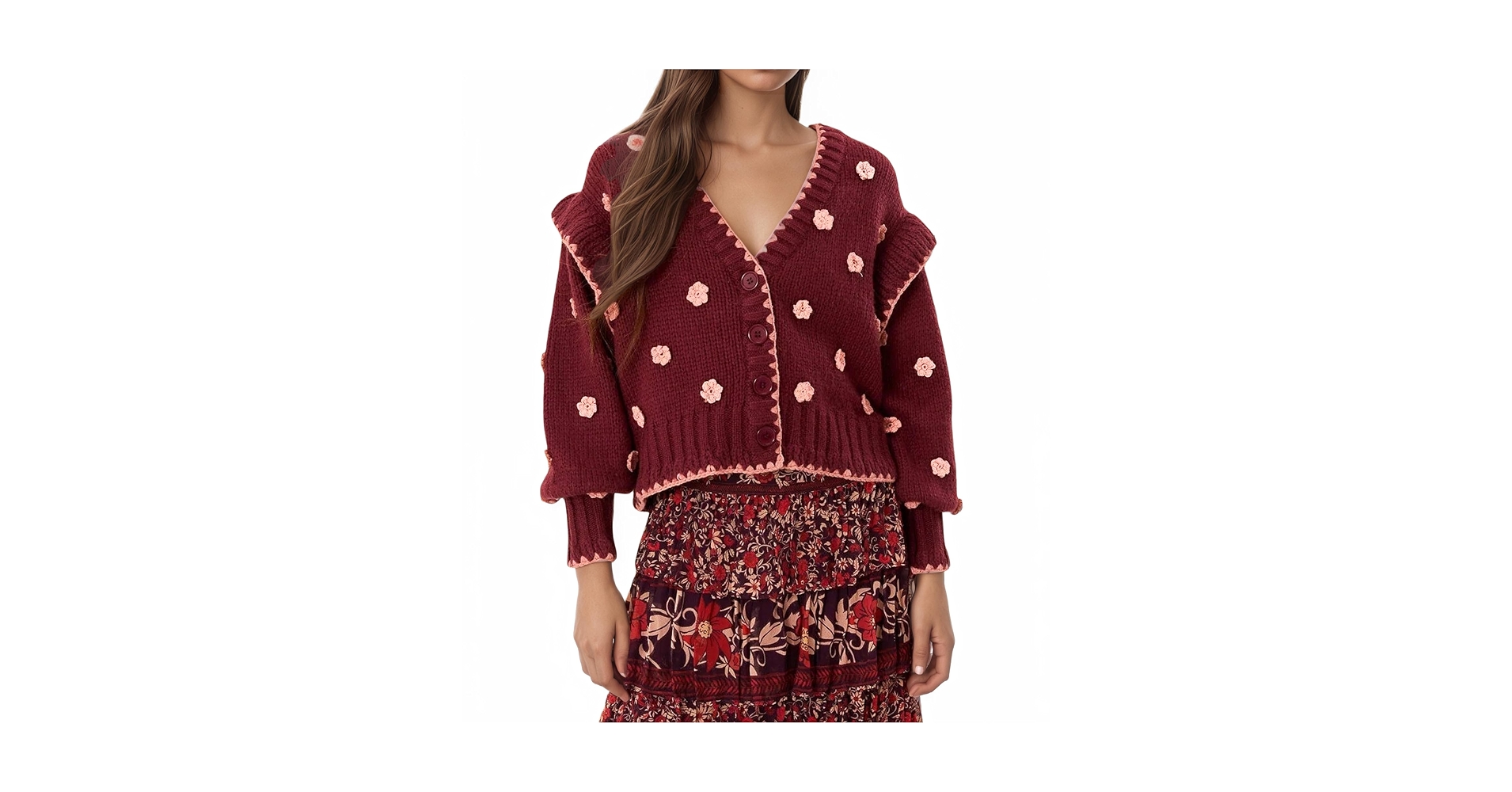 Amazon.com: EZAPINE Womens Floral Cardigan Sweater Chunky