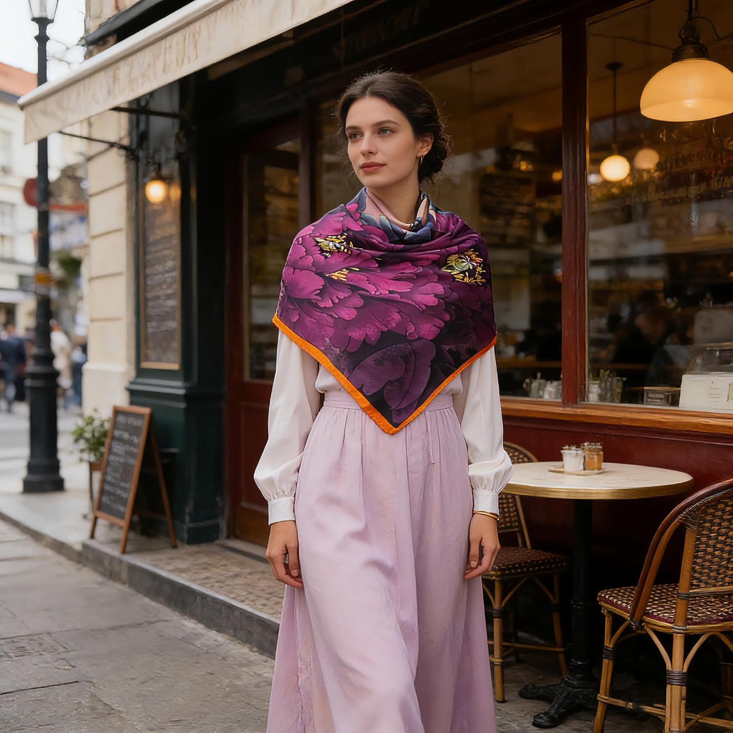 43" Large Square Scarf Fashion Scarves Hair Wrapping Scarfs Night Sleeping Headscarf for Women B07