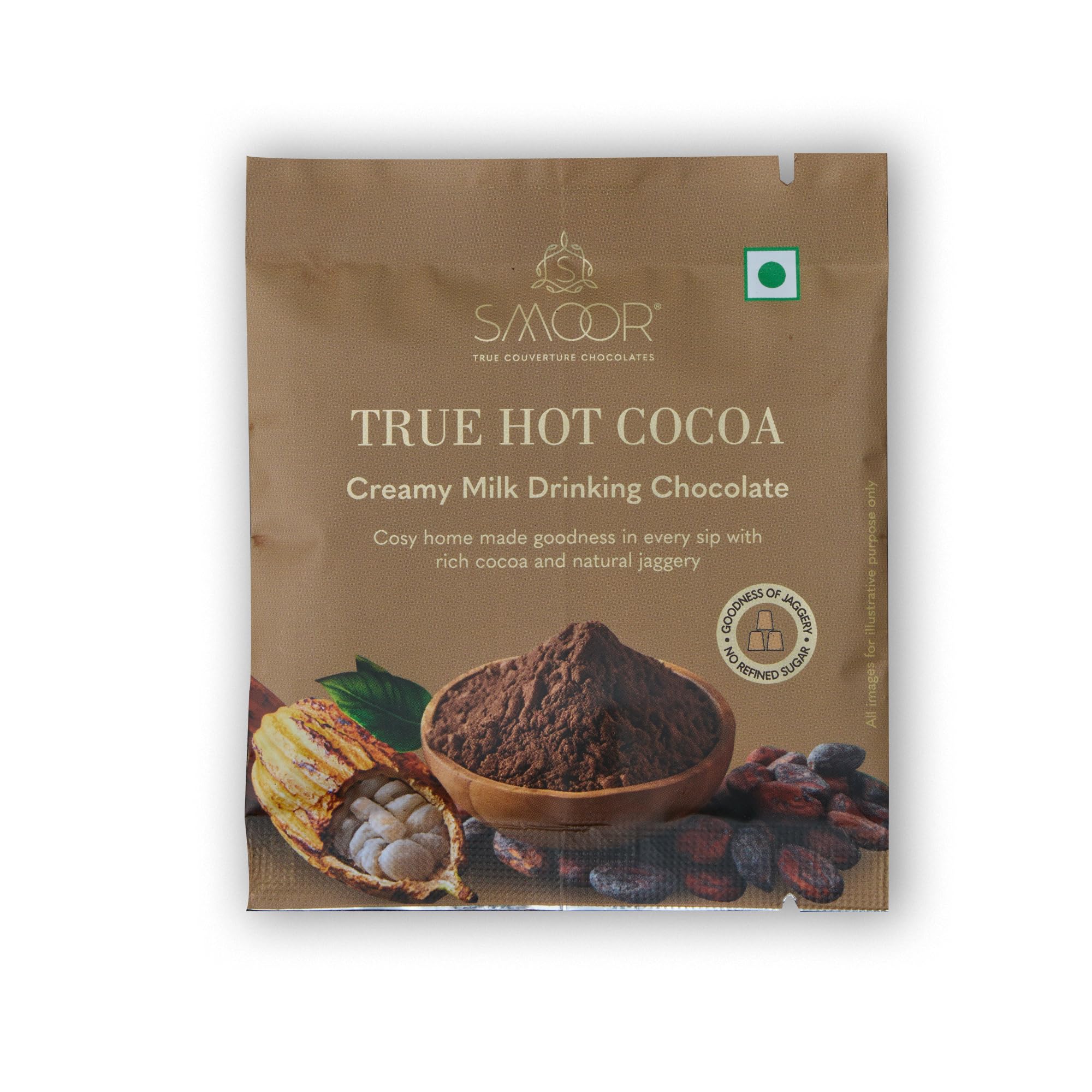 SMOOR Premium Creamy Milk Hot Chocolate Mix | Drinking Chocolate Powder| No Refined Sugar| Enjoy Hot or Cold Cocoa | Perfect for Snacking,Birthday,Anniversary, Gifting | 30g