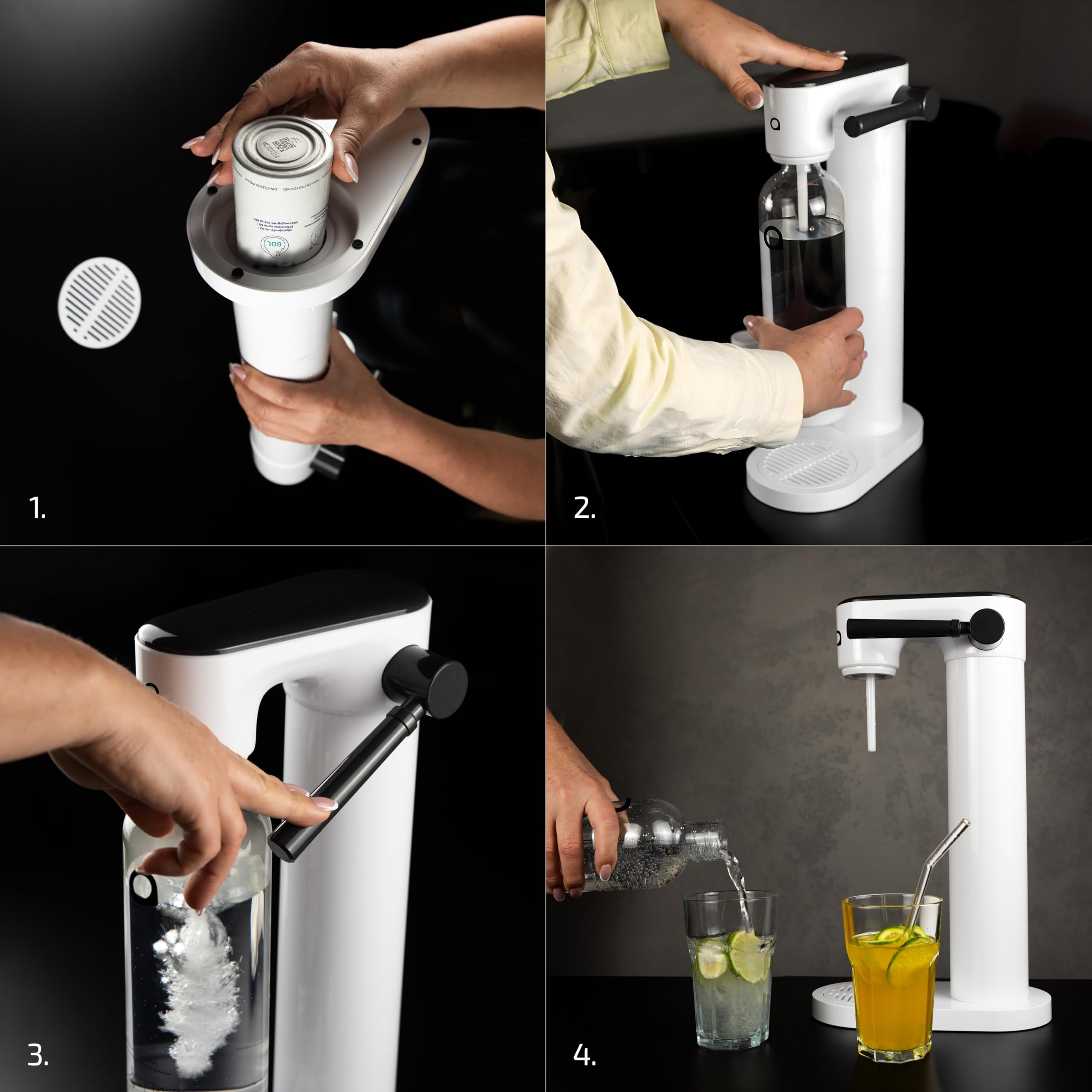 AquaFloow CO₂-cilinder voor bruiswatermaker Premium 600 ml, cartridge voor bruiswater, koolzuurcilinder tot 60 L, vervanging compatibel met SodaStream, Aarke – 3-pack