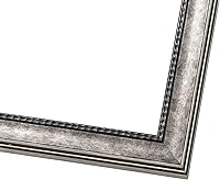 Vista 3 de Marco plateado de 5 x 5 pulgadas de ancho de 1.25 pulgadas Profundidad del marco interior de 0.5 pulgadas Marco de fotos tradicional plateado