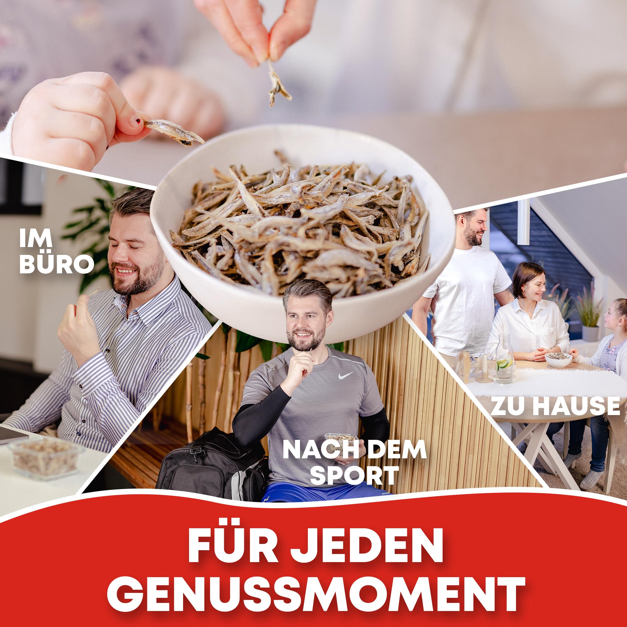 Pazifische Sardellen 1kg - Fisch Jerky I High Protein I Snacks I Trockenfisch Omega 3 I Beef Jerky, Trockenfleisch & Chips Snack Alternative