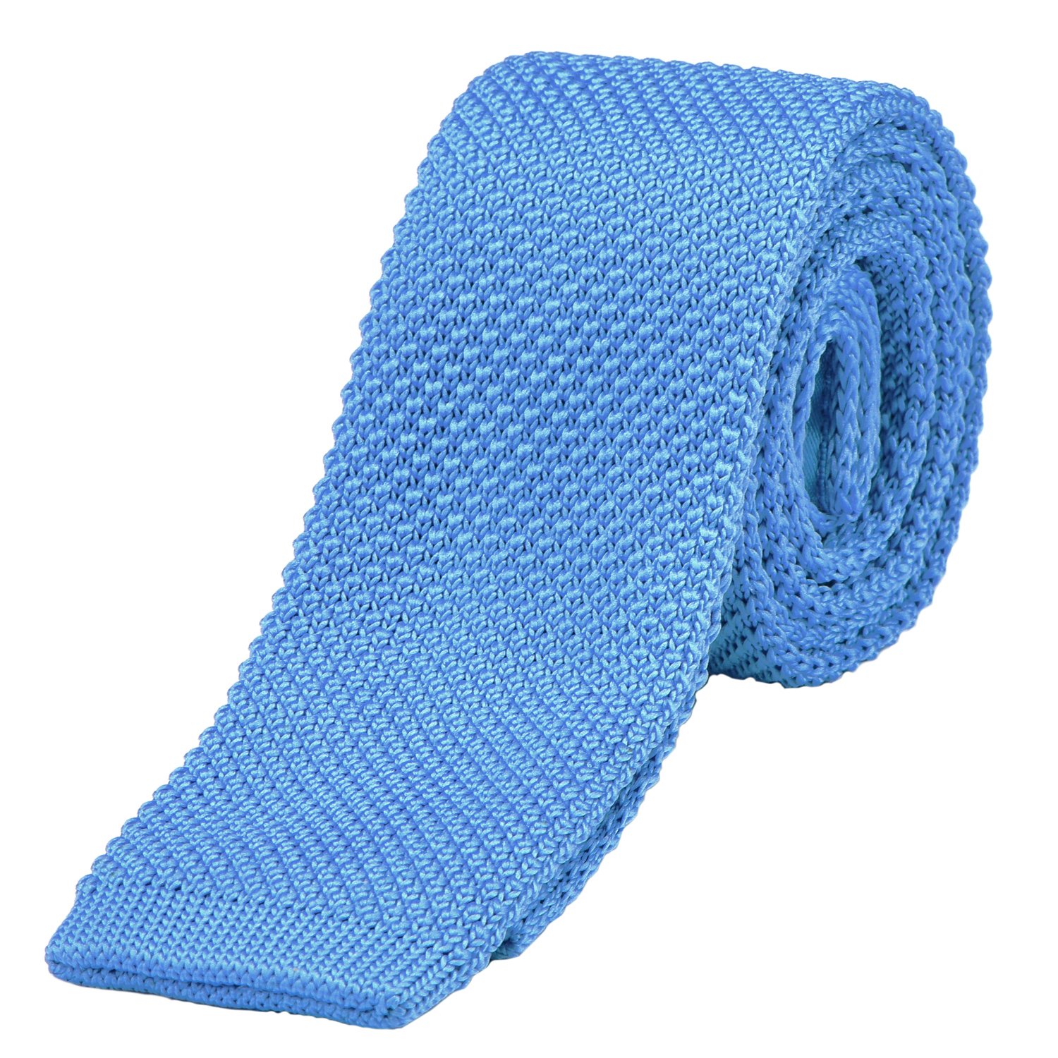 Dondon Men's Light Blue Knit Knitted Tie Slim