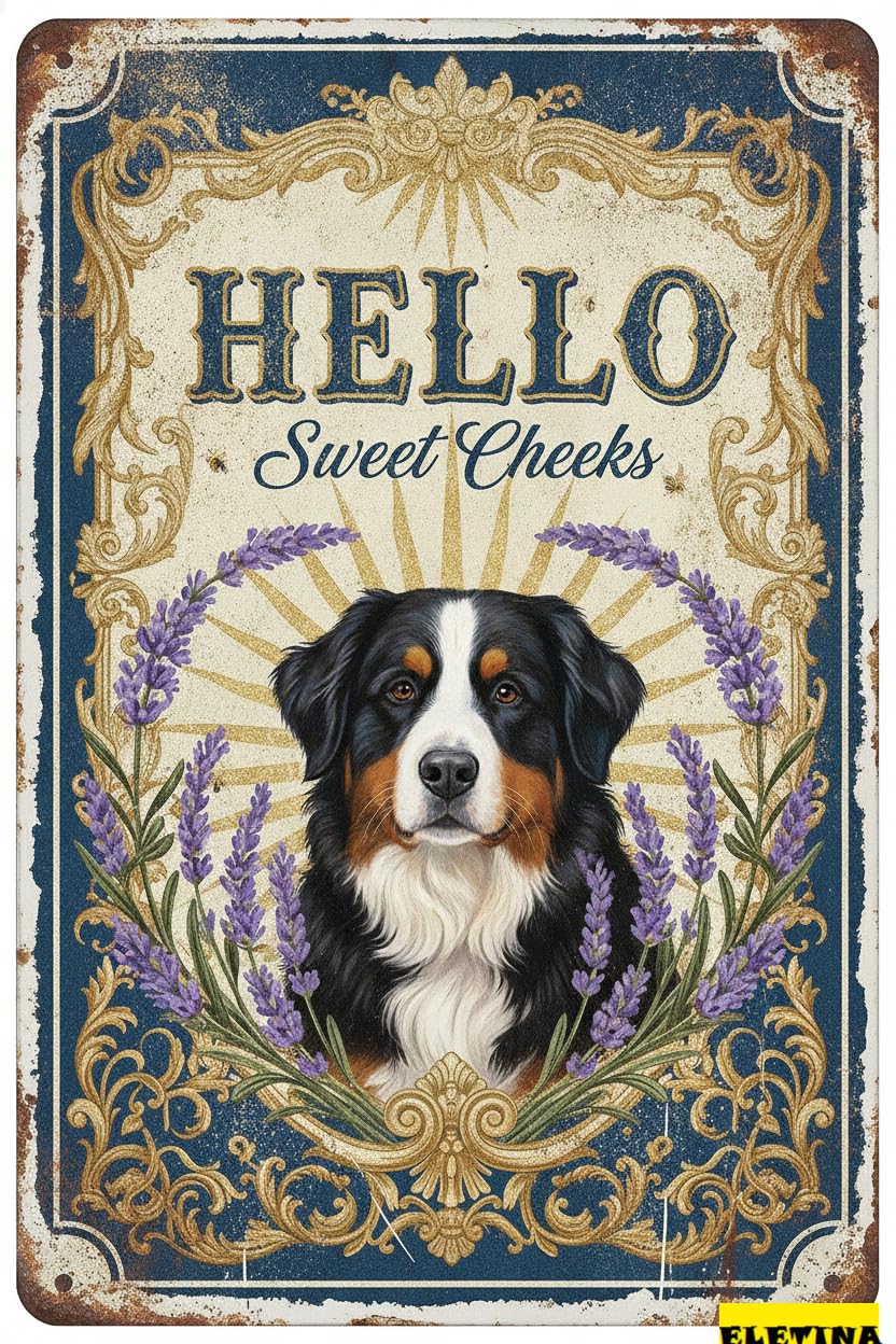 Personalized Sign for Man Cave Saint-bernard Tin 12x8 In Vintage Dog Metal Hello Sweet Cheeks Funny Tin Retro Metal Home Farm Toilet Restroom Washroom Wall Decor Gift(2816) Private Property Decorative