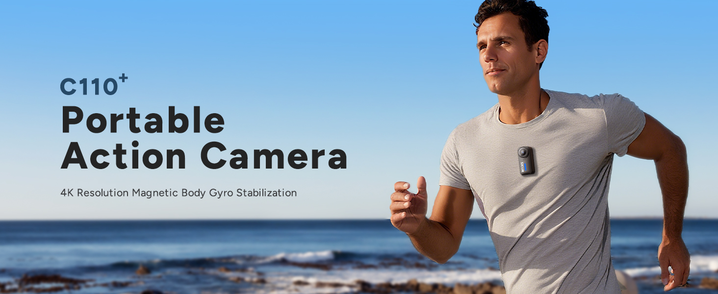 SJCAM C110Plus Action Kamera - 4K Magnetisch Mit 6-Achsen-Stabilisierung