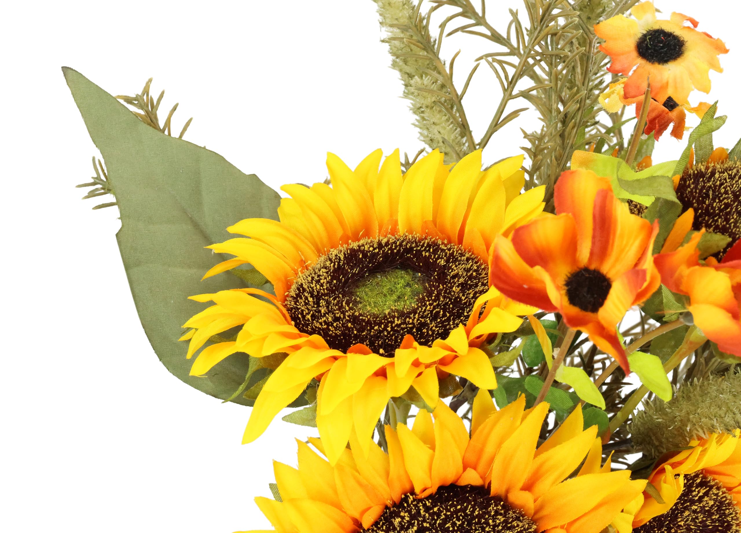 Kunstblumenstrauß Sonnenblumen 43 cm Strauß Blumensträuße Seidenblumen Kunstblumen Dekoblumen Bouquet Hochzeit Haus Herbstdeko Herbstblumen Sonnenblumenstrauß Mittelstück Tischdeko wie echt