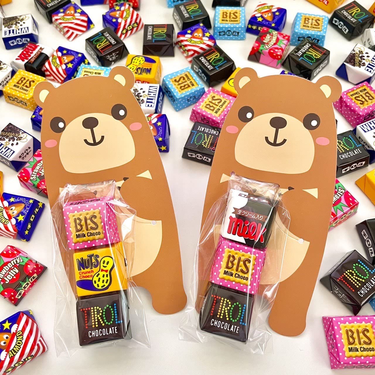 Amazon.co.jp: プチギフト チロルチョコ クマ5匹 3個入り 動物 お配り