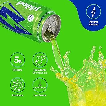 Poppi Alpine Blast Prebiotic Soda, Kosher, Gluten Free & Non-GMO, 12 Fluid Ounce (Pack of 12)