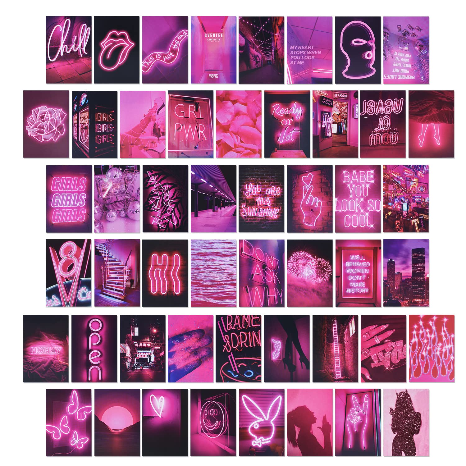 Buy Jubor Pack of 50 Aesthetic Pictures for Wall Collage, Boho Style