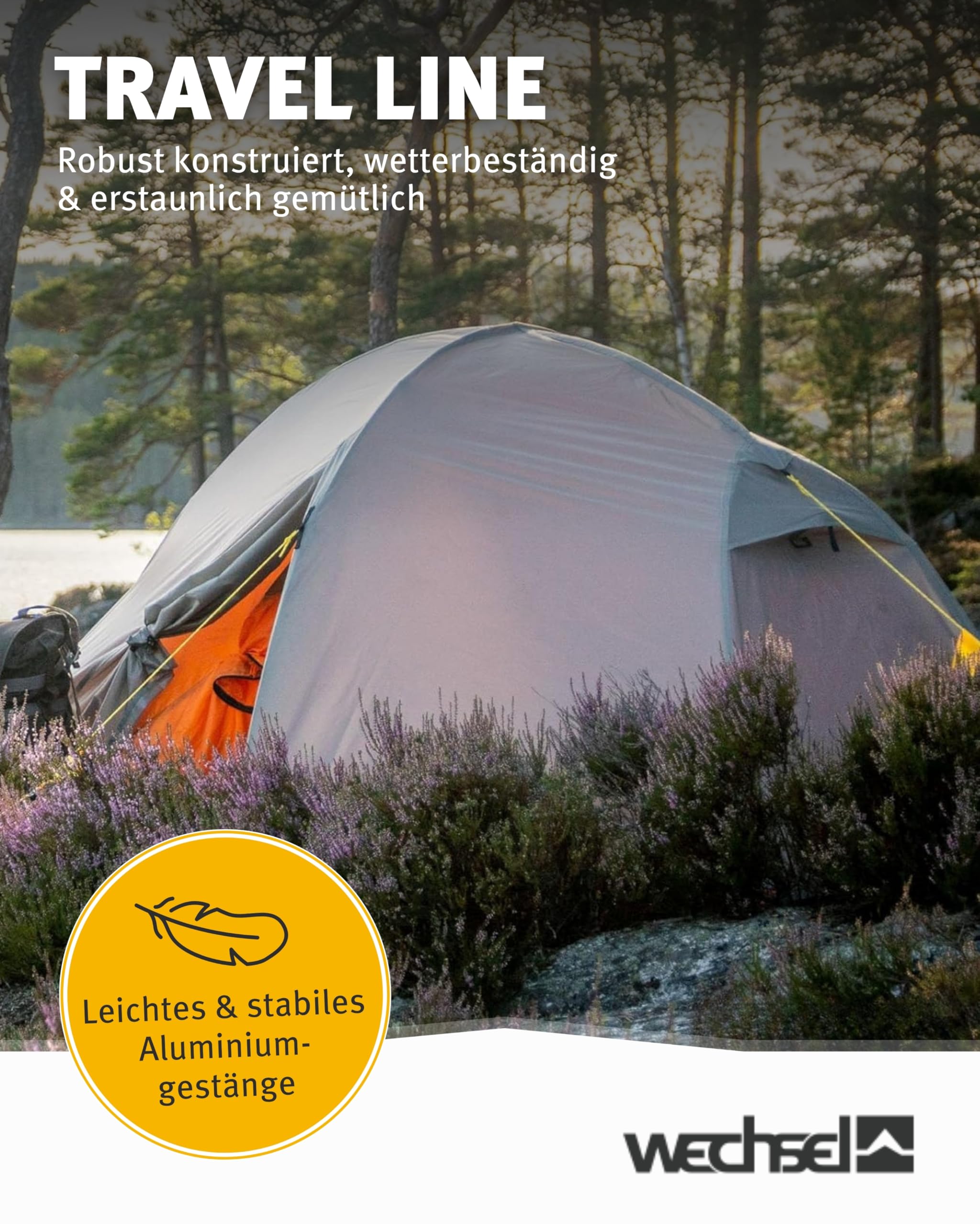 Wechsel Trekkingzelt Venture 1 I Kuppelzelt für 1 Person I schnell aufbaubares Hybridzelt I kompakt & transportabel I ideales Outdoor-Zelt für Camping, Wandern & Bike Packing