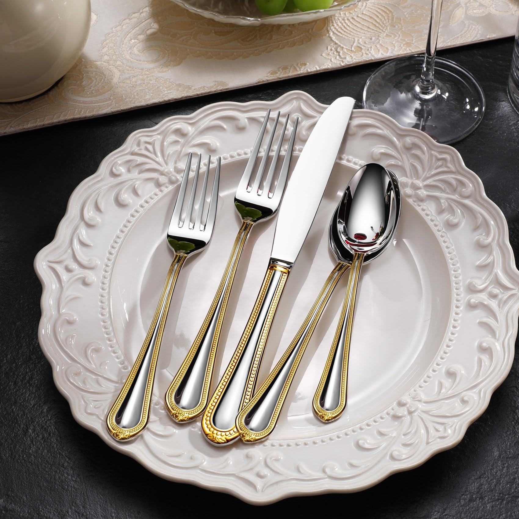 KEAWELL Premium Pearl Edge 4-Piece 7.3-Inch Fork Set (4, 7.3" Salad Forks) — Amazon image 6
