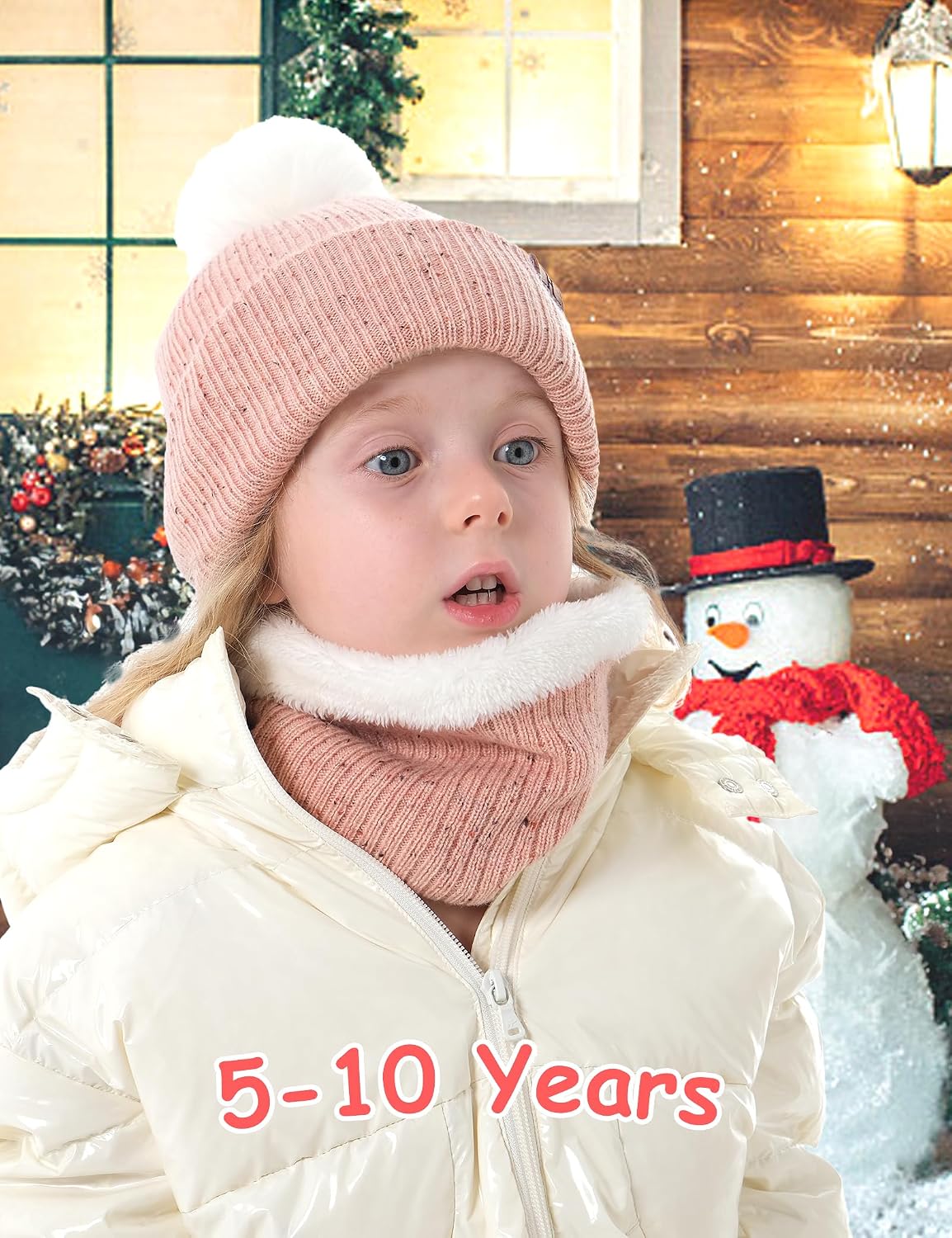Toddler Hat Scarf Glove Set 2t-4t Boy Girls Winter Beanie Hat Neck Warmer Mitten Kids Hats And Gloves Ages 4-8 Fleece Lined
