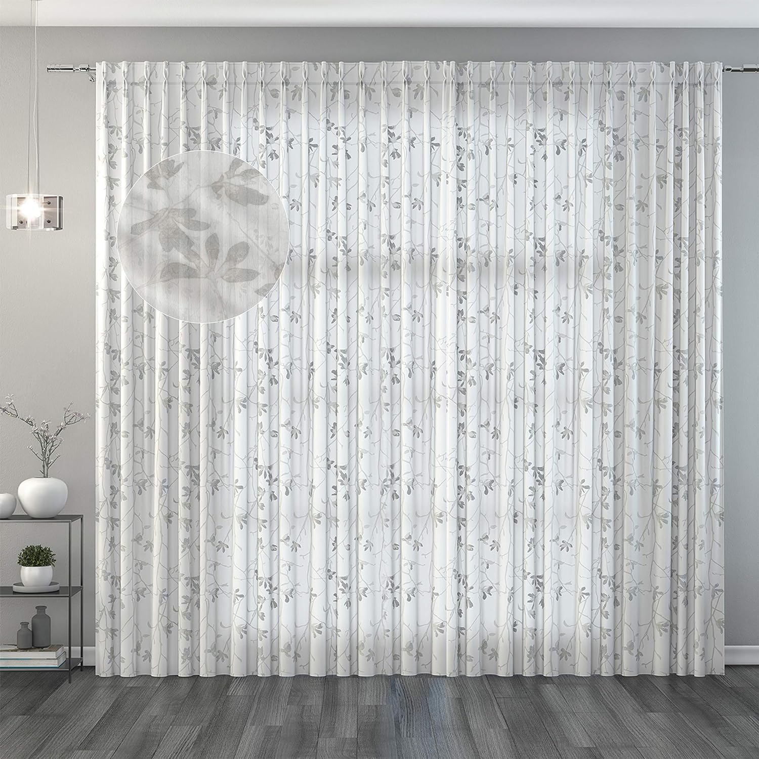 Domus&Trend Tenda A Pannello Orientale Floreale Sakura - 100% Poliestere Riciclato, Filtrante, 150x300 Cm, 1 Pannello, Made In Italy - 3