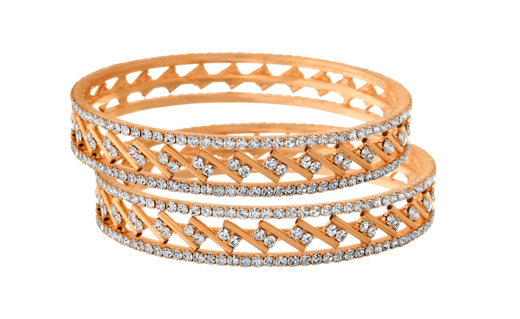 JFL - Traditional Ethnic One Gram Gold Plated Cz American Diamond Designer Bangle Set For Women & Girls.,Valentine (B07C69DRFW) Amazon Price History, Amazon Price Tracker