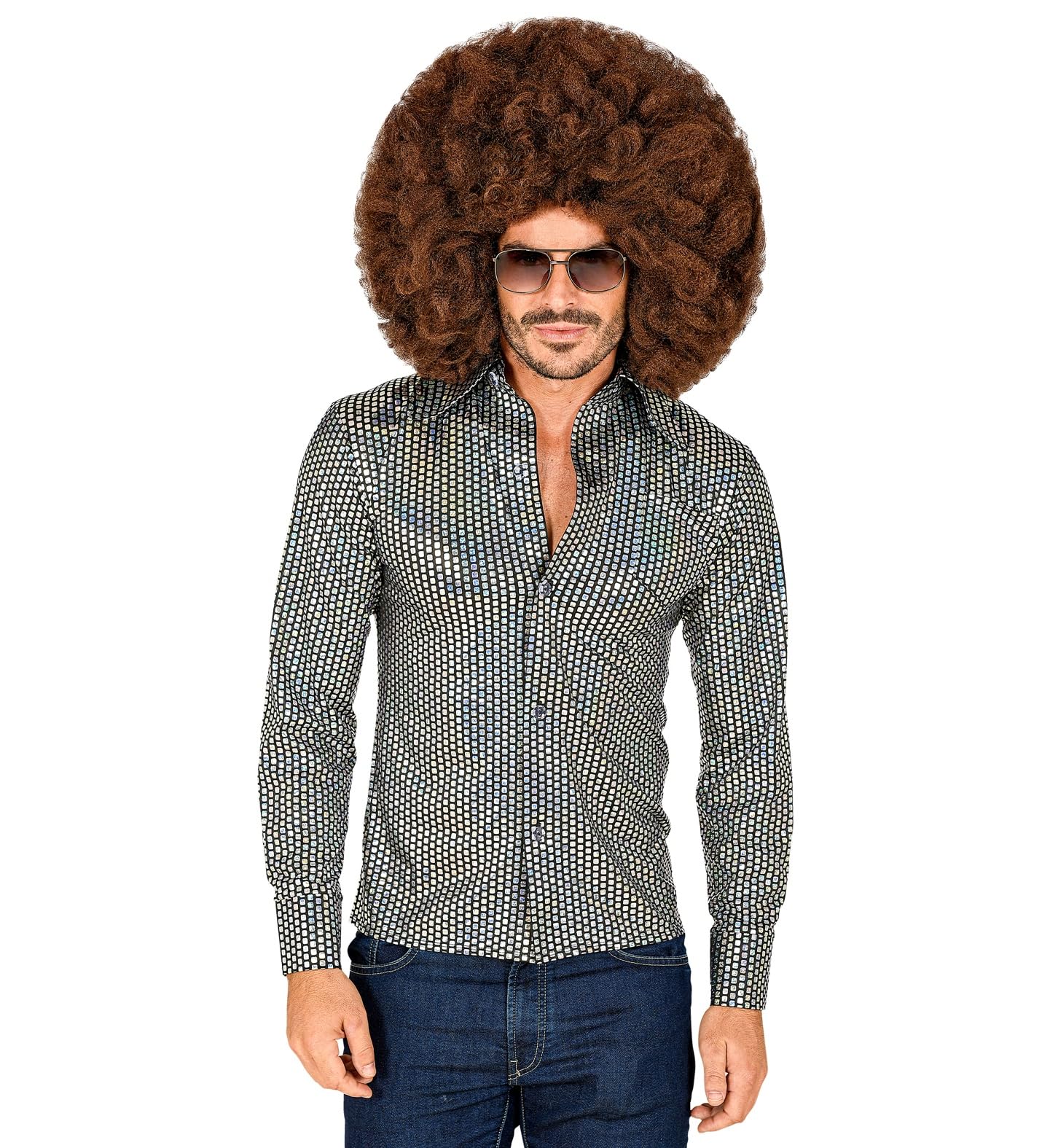 W WIDMANN MILANO Party Fashion - Camisa años 70, estilo disco, camisa hombre, disfraces