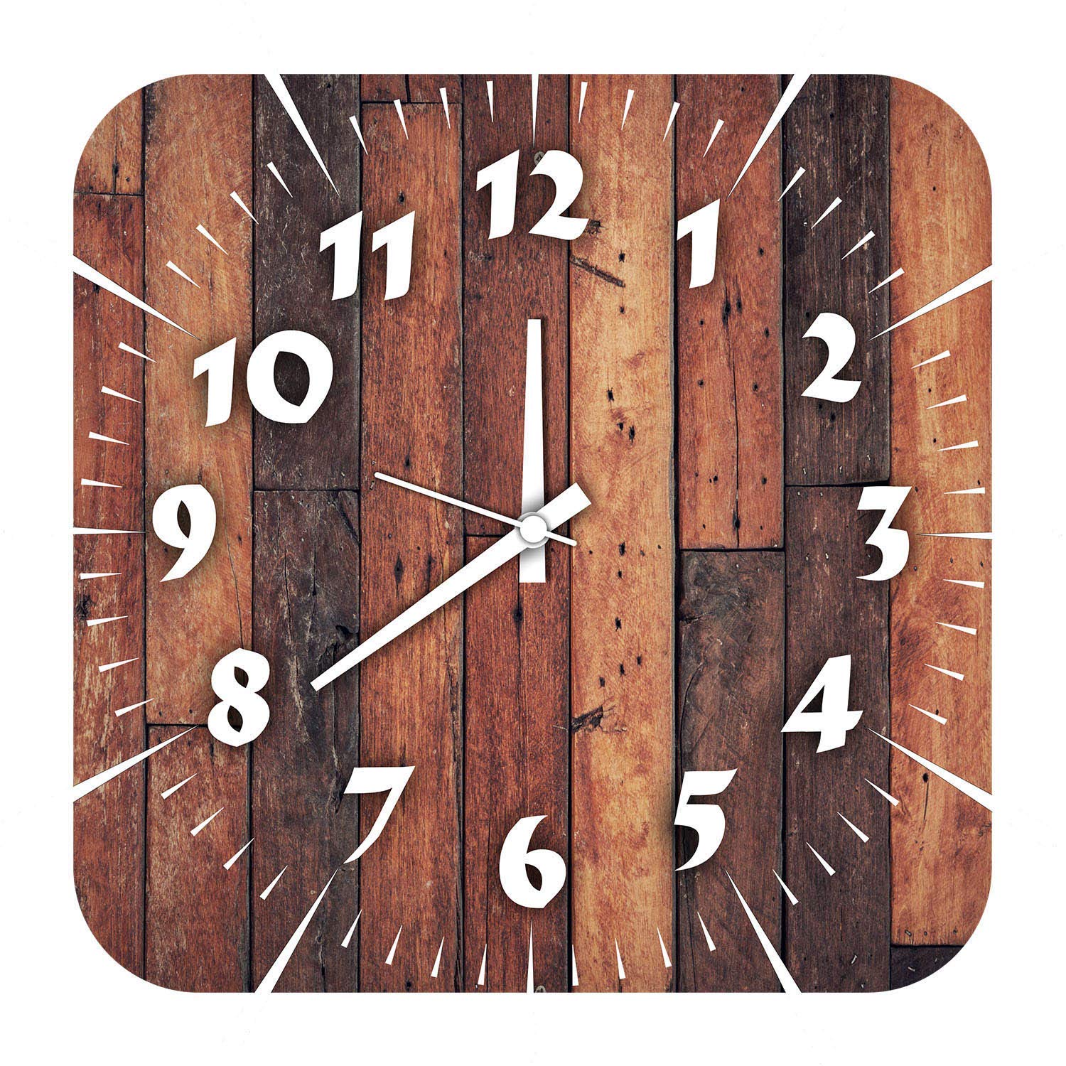 KARTIK Printed Designer Square Wooden Wall Clock Without Glass for Home/Living Room/Bedroom/Kitchen and Office (Multicolor-5) (B08KY28YSJ) Amazon Price History, Amazon Price Tracker