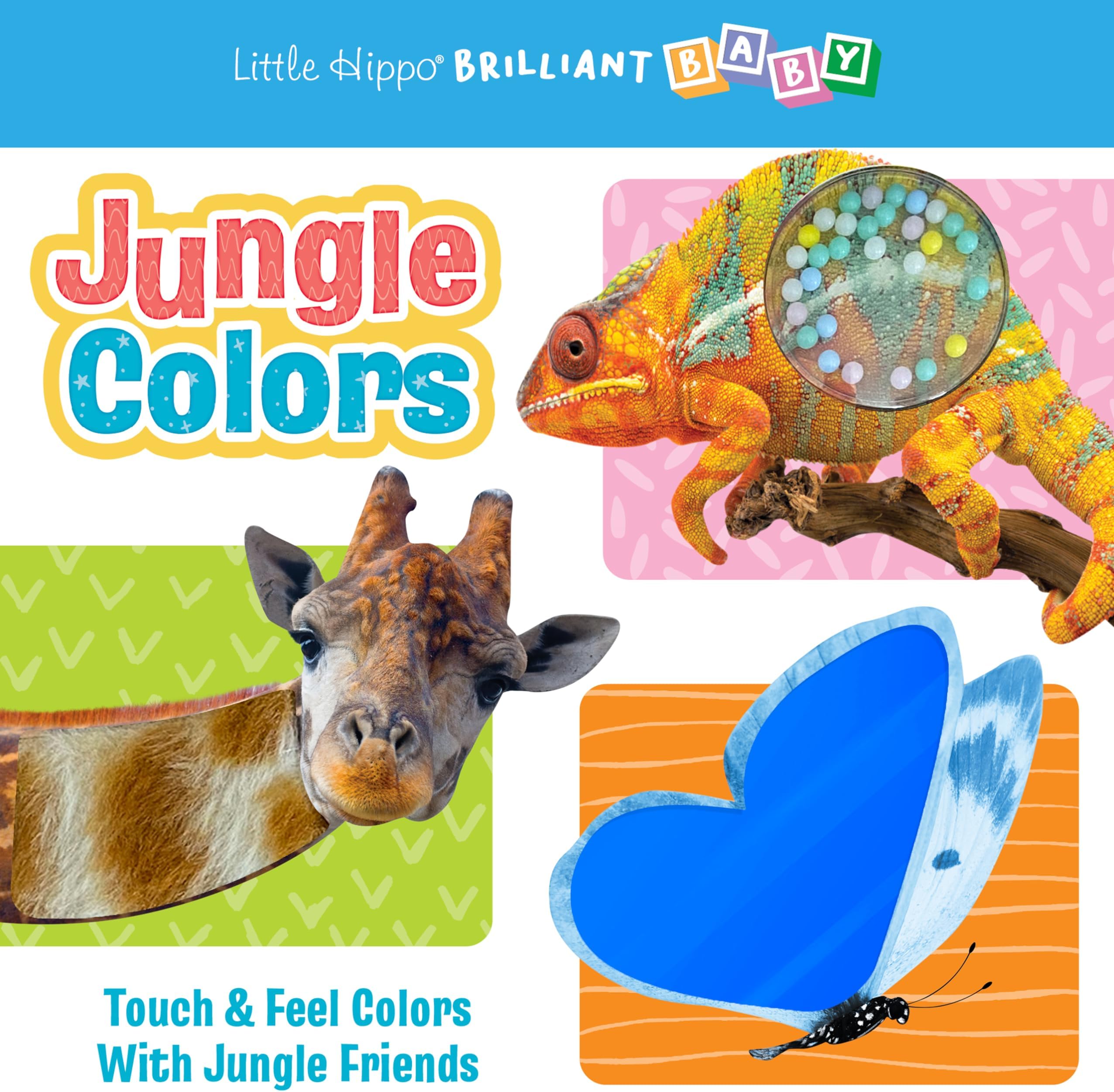 Little Hippo Books Jungle Colors | Touch and Feel Books for Toddlers 1-3 | Best Kid's Books and Board Books | Educational Children's Books and Sensory Books with Animals and Colors