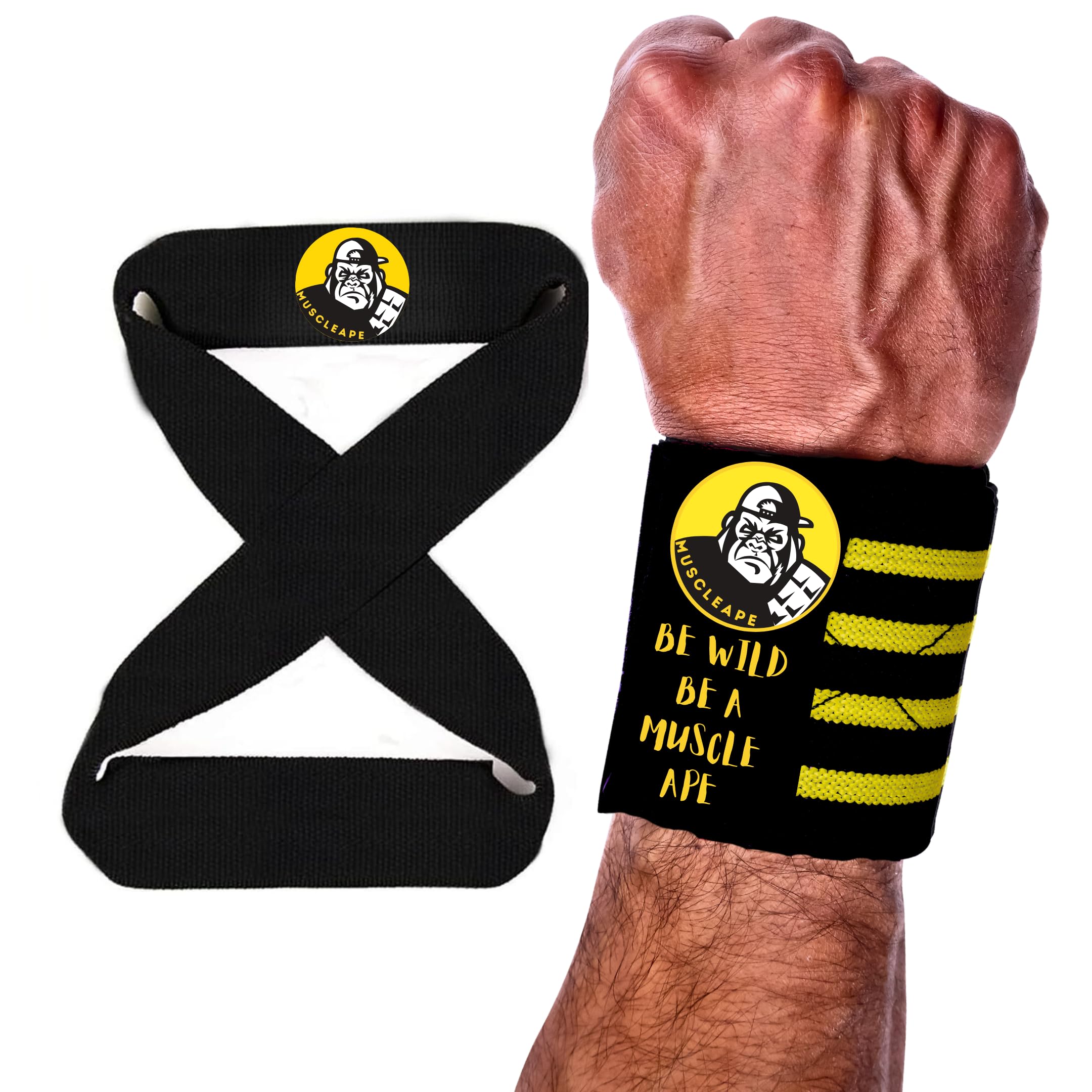 Muscleape Wrist Supporter with 8 Figured Lifting Straps for Gym Wrist Band for Men Gym & Women with Thumb Loop Straps - Wrist Wrap Gym Accessories for Men Hand Grip & Wrist Support for Gym. (B0DDTRM7ZF) Amazon Price History, Amazon Price Tracker