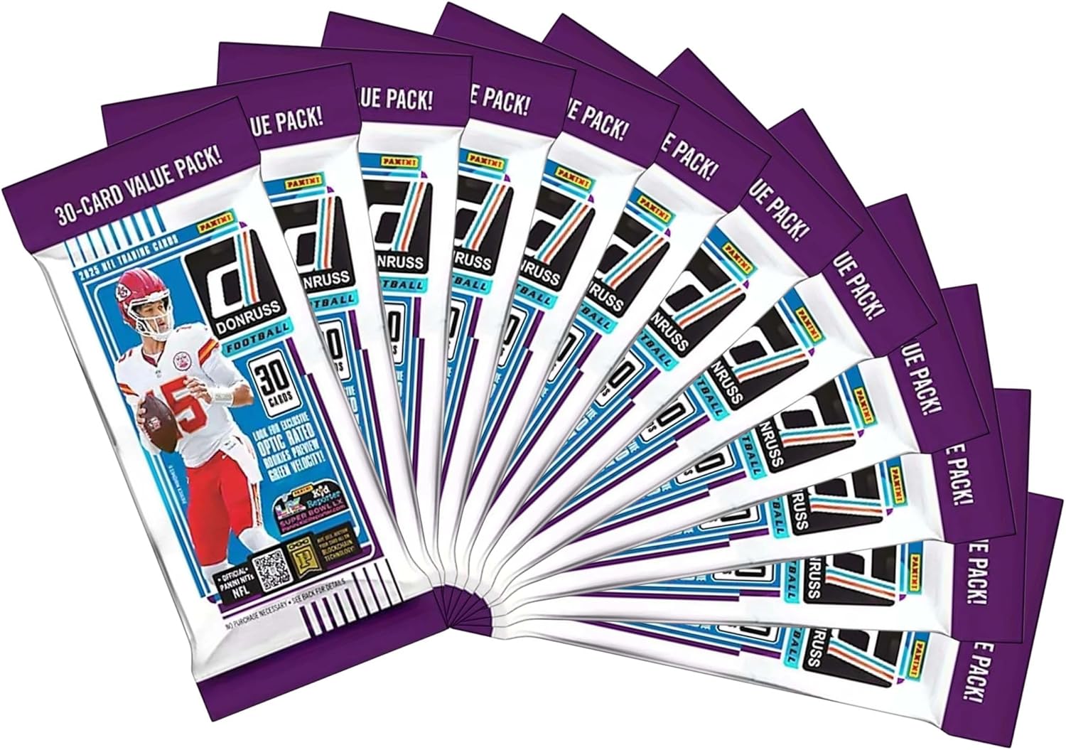 Football Trading Cards 2025 Collection Packs, Sports Card Set for Trading and Collecting, 12 Packs