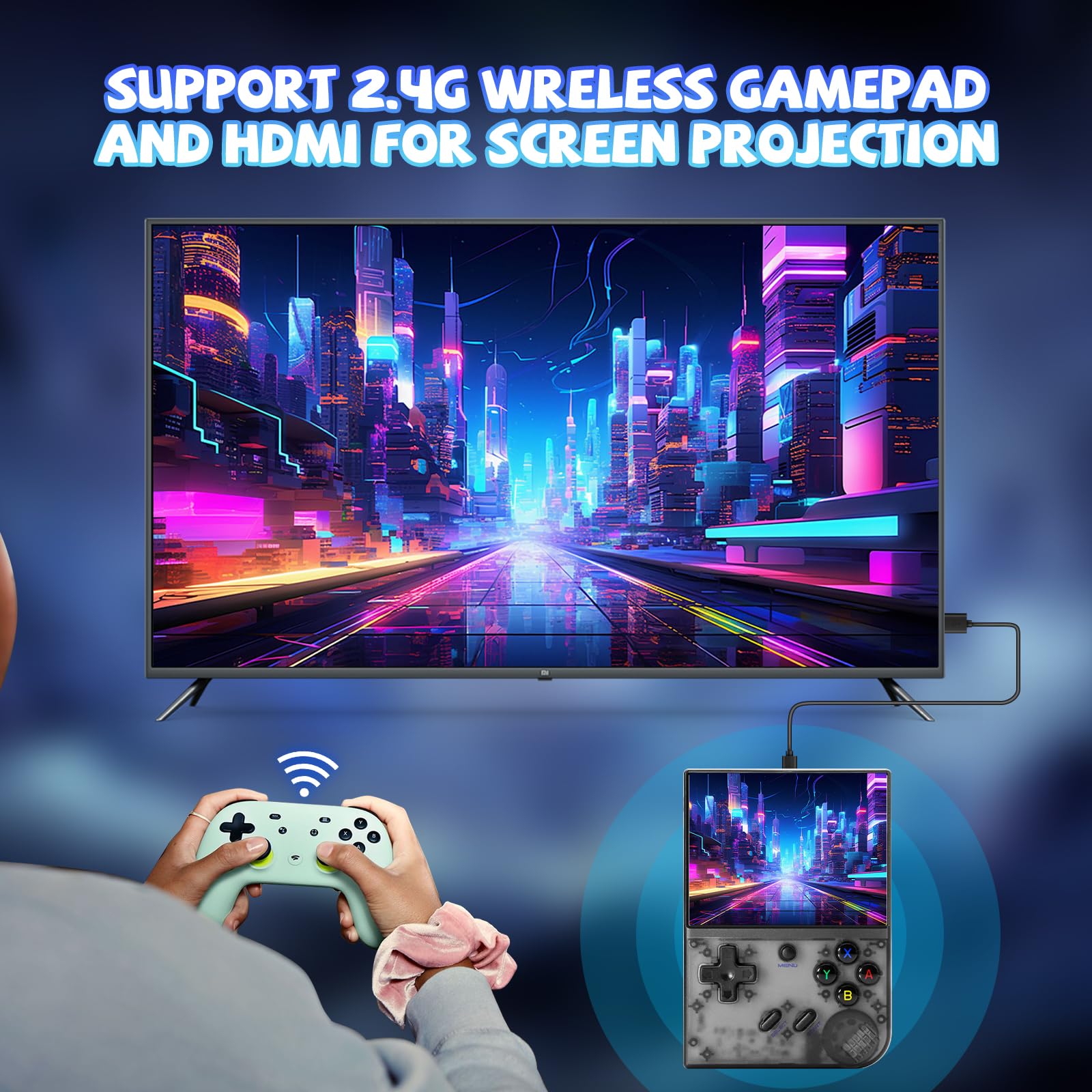 RG35XX Mini Plus Console De Jeu Portable 3,5 Pouces Système Classique