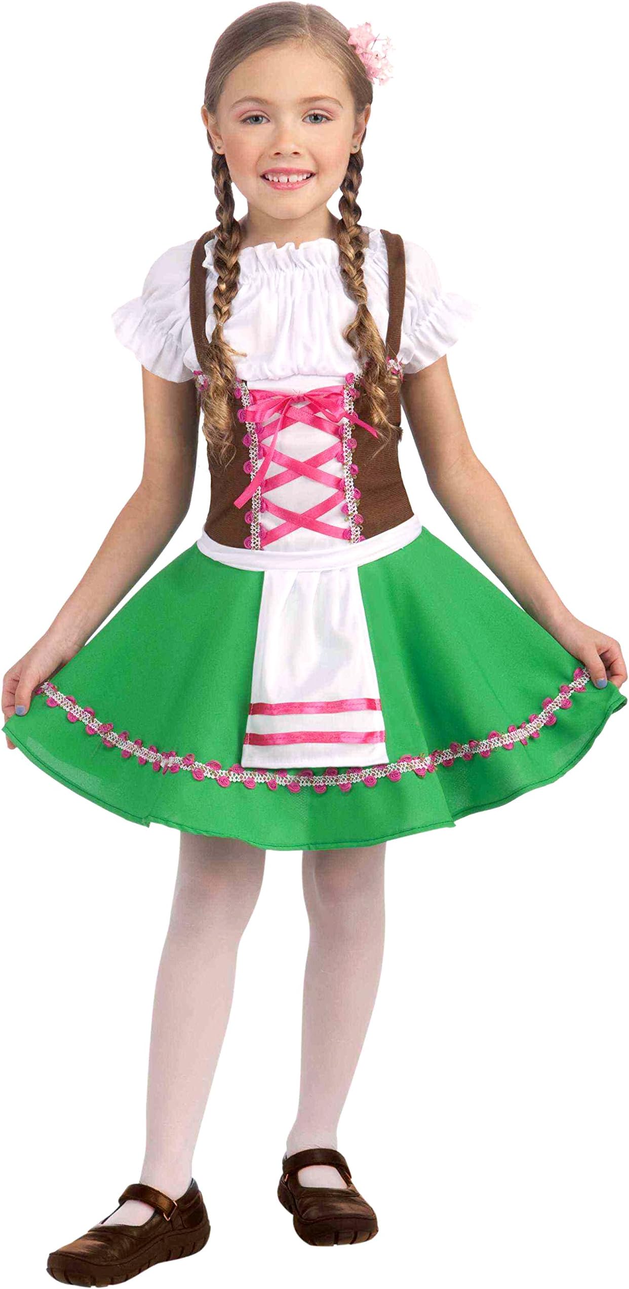 Gretel German Costume Dress for Kids, Girl's Large