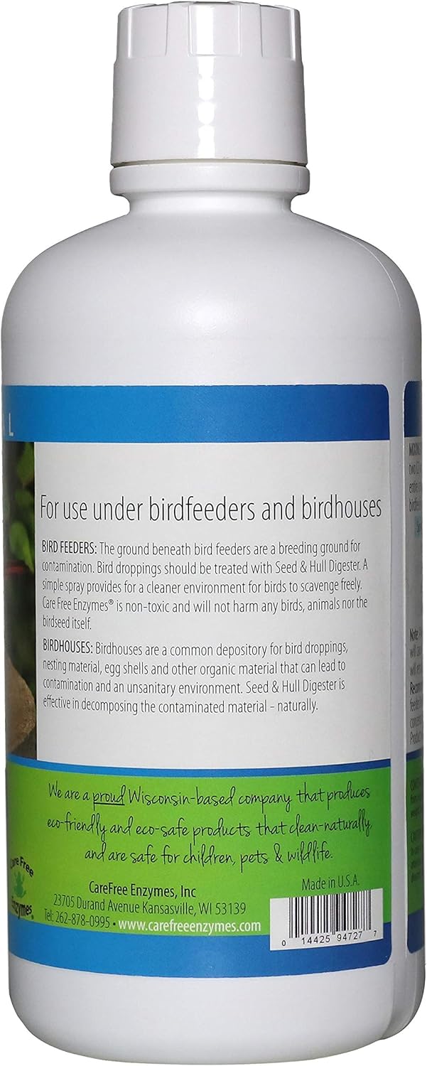 Carefree Enzymes 94727 Seed & Hull Digester Bird Feeder Cleaner, 33.9 oz