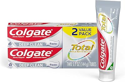 Colgate Total Deep Clean Toothpaste, Mint Toothpaste, 5.1 oz Tube, 2 Pack