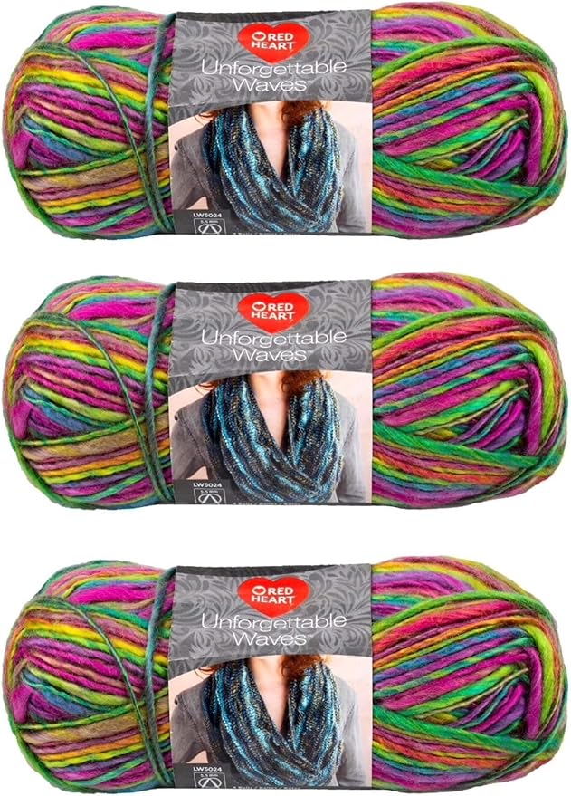 Red Heart Yarn Bulk, Waves, Pack of (3) from