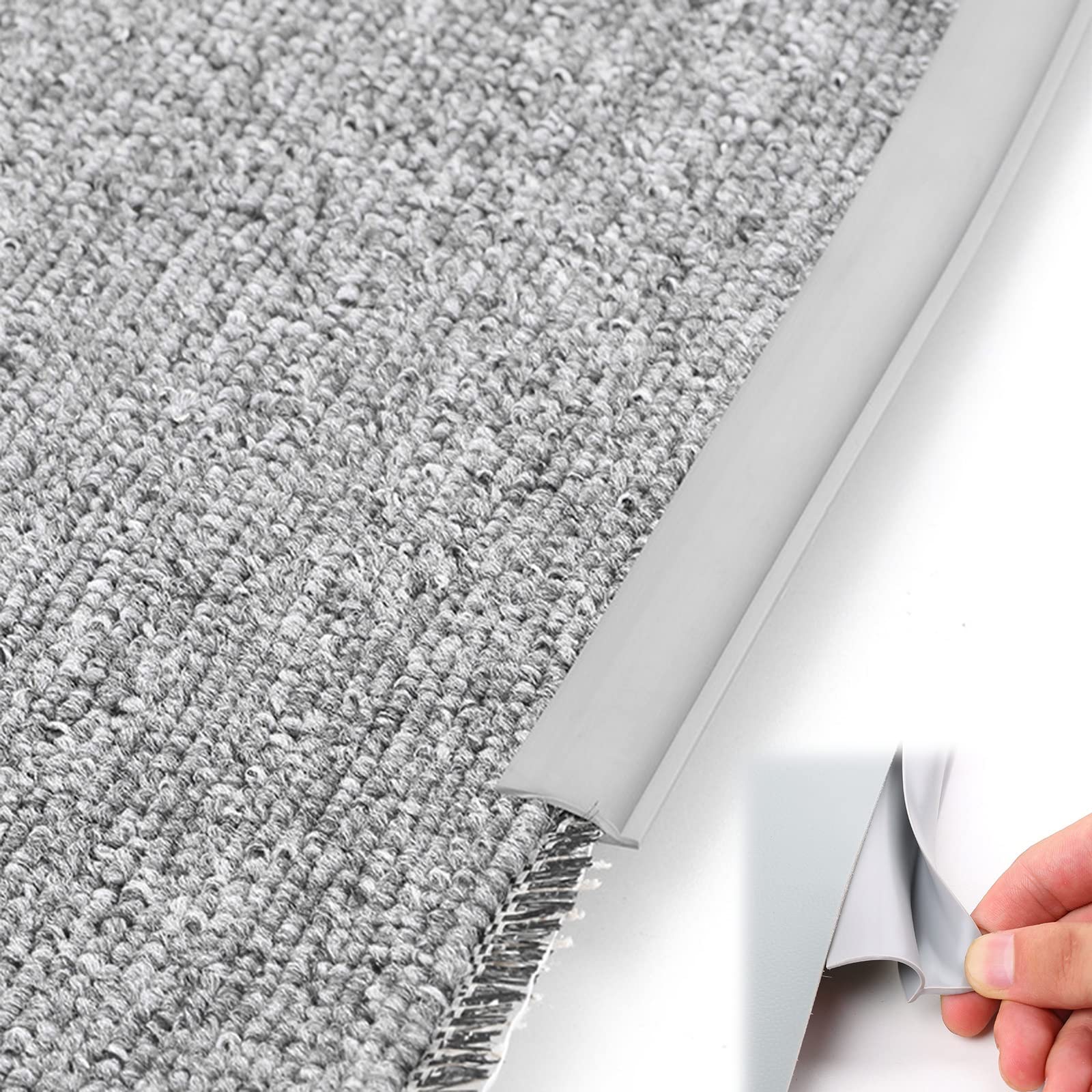 Borde autoadhesivo para alfombras en transiciones de salon y pasillo
