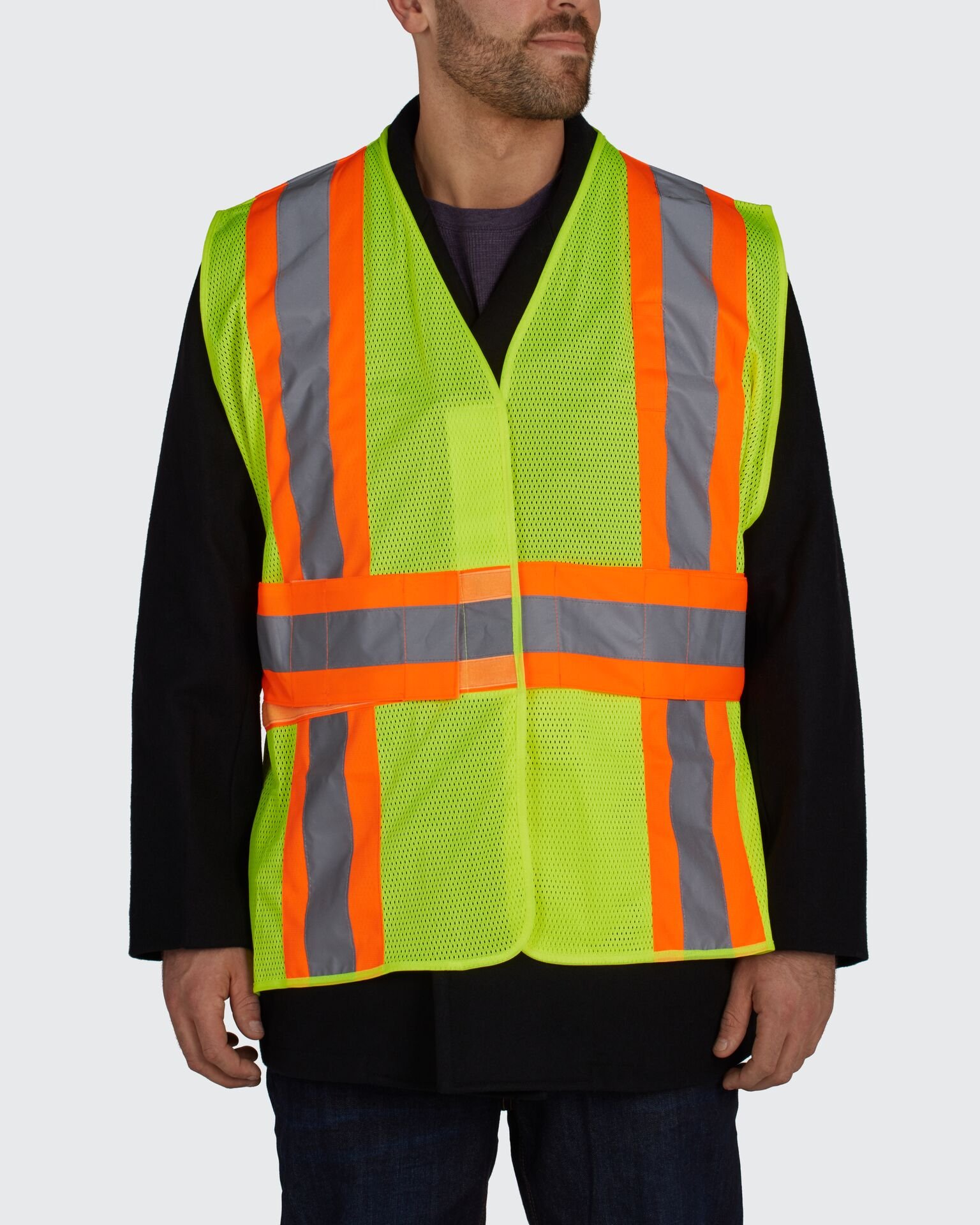 Utility Pro UHV312 Polyester High-Visibility Tearaway Mesh Vest, LargeX-Large, Lime