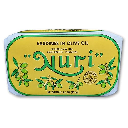 Miniatura 1 de NURI Sardinas portuguesas en aceite de oliva - Paquete de 8 - (latas de 4.4 onzas)
