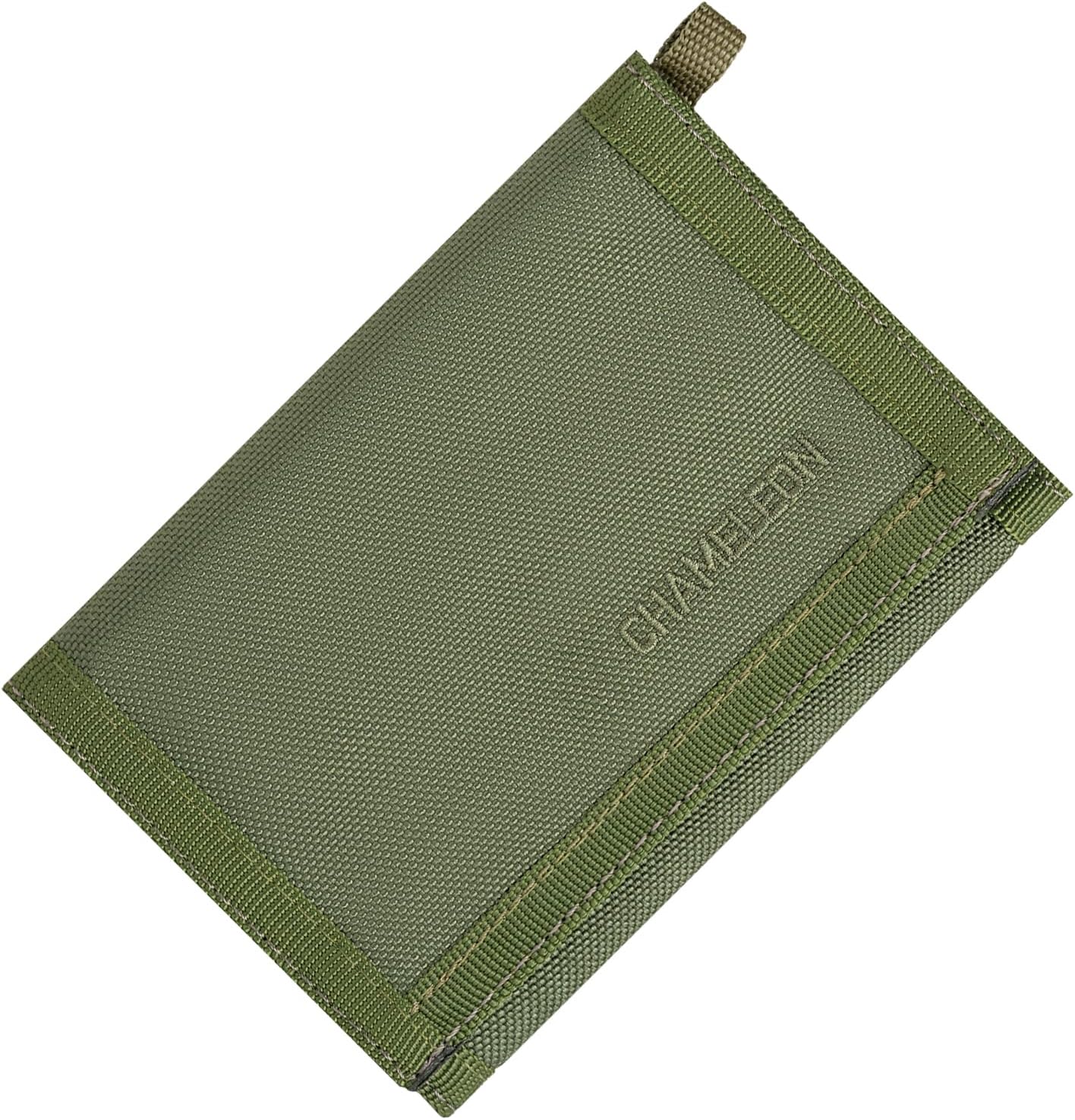 Chameleon Trifold Mens Nylon Wallet-Military Tactical Men Wallets- ID Card Holder - Canvas Thin Front Pocket Travel Wallet-Coin Zipper Pocket