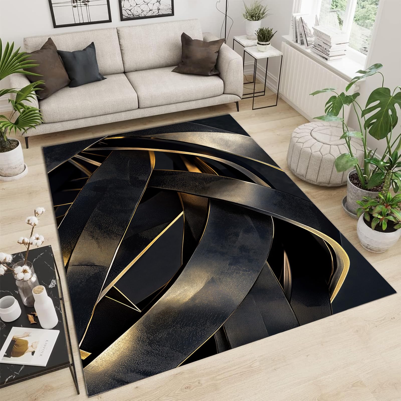 Tapis de salon géométrique lavable pour embellir votre chambre et vos espaces intérieurs