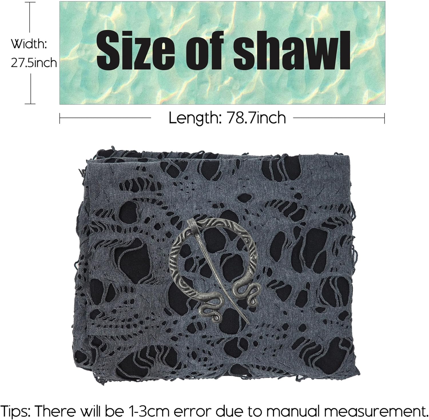 Wrap Dune Wasteland Hooded Shawl With Viking Brooch | Cowl Scarf Rogue Medieval Cloak Renaissance Costume Cape Accessories - Image 4