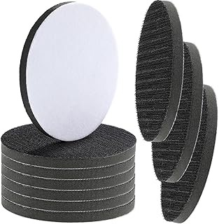 6 Inch Hook and Loop Soft Foams Buffering Pad Sponge Cushion Buffer Backing Pad 150 mm Soft Density Interface Pads Hook and Loop for 6 Inch Sanding Pad (10 Pieces)