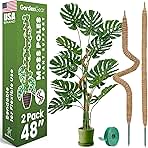 2 Pack 48 Inch Bendable Moss Pole Monstera Plant Support Stakes for Indoor Plants - Tall Moss Stick Trellis for Potted Climbers - Stem Support Accessories for Climbing Houseplants