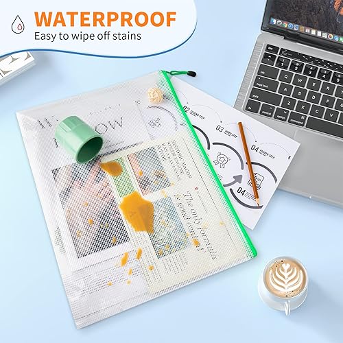 Miniatura 3 de Umriox Paquete de 16 bolsas con cremallera A5, bolsas de malla con cremallera, bolsas para lápices, bolsas con cremallera para rompecabezas,