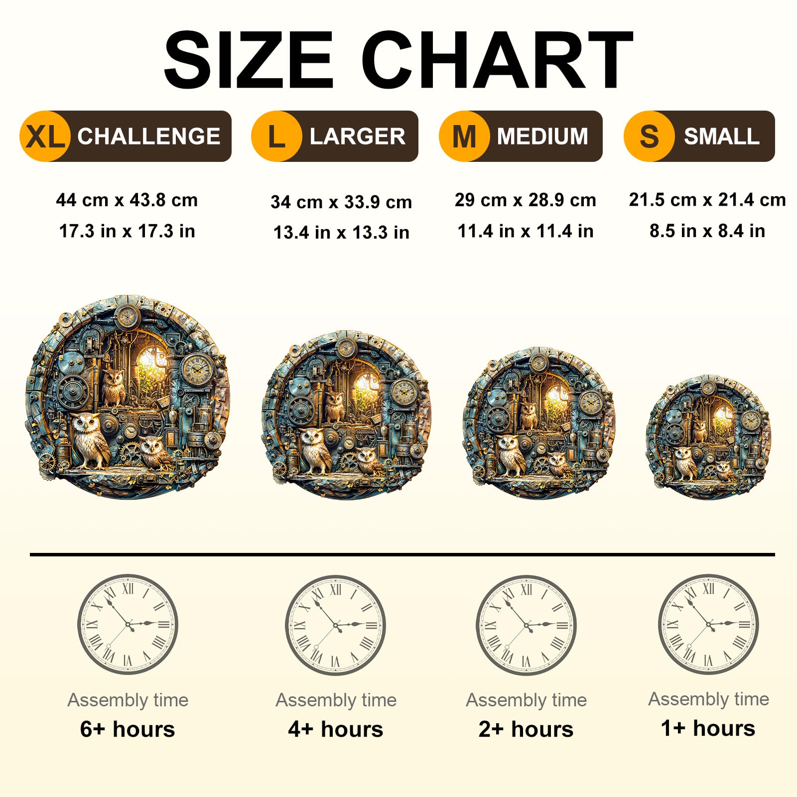 Rompecabezas de Madera para Adultos,200 Piezas Búho Steampunk Irregulares Puzzle de Madera,Puzzles para Adultos con Caja de Regalo, Decoración del Hogar