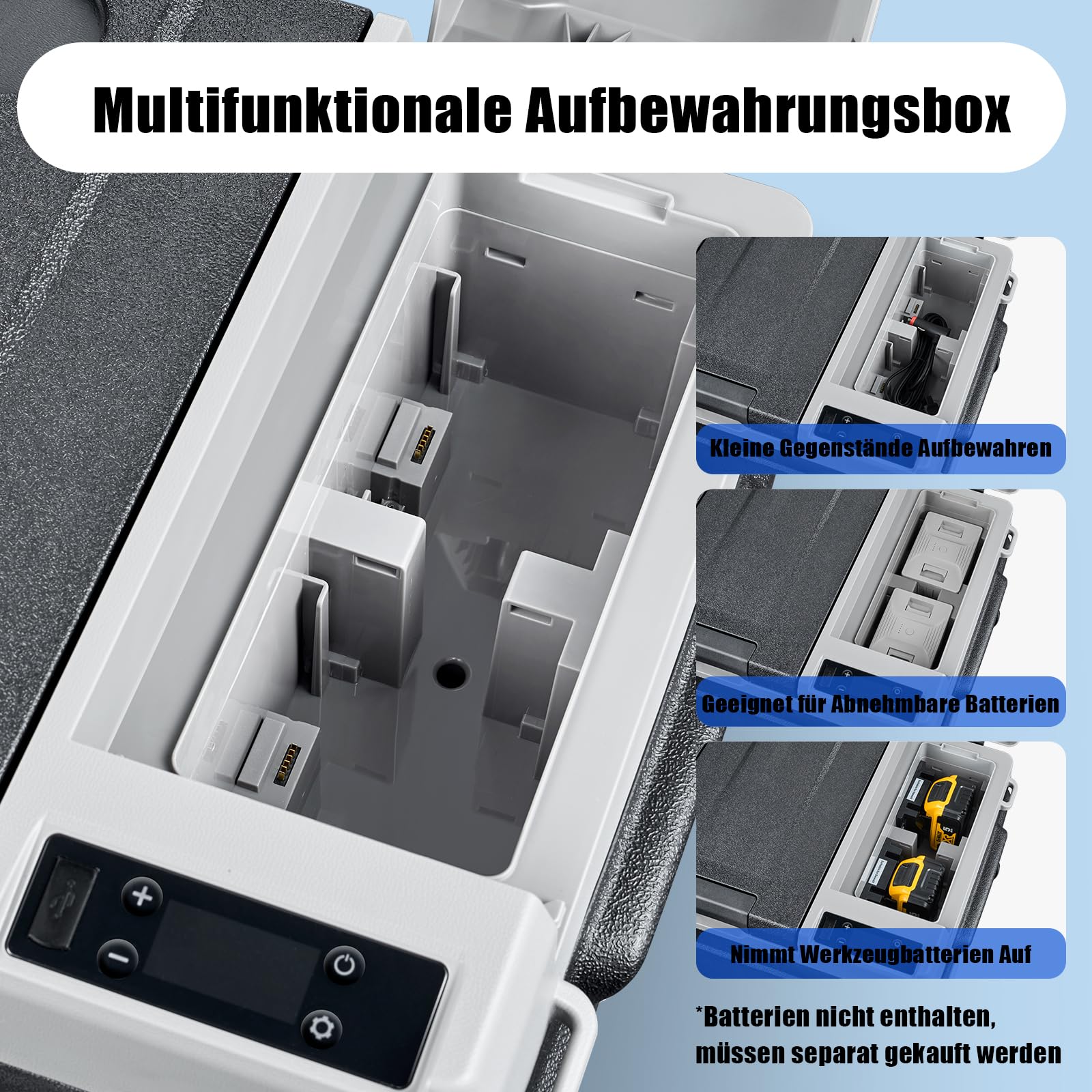 AAOBOSI 55L Kompressor Kühlbox – 12V/230V Kühlbox Elektrisch Dual Zone mit Rädern & Griff, IPX4 Wasserdicht, APP Steuerung, -20°C bis 20°C – Ideal für Auto, Camping, Boot, Wohnmobil, Angeln Outdoor