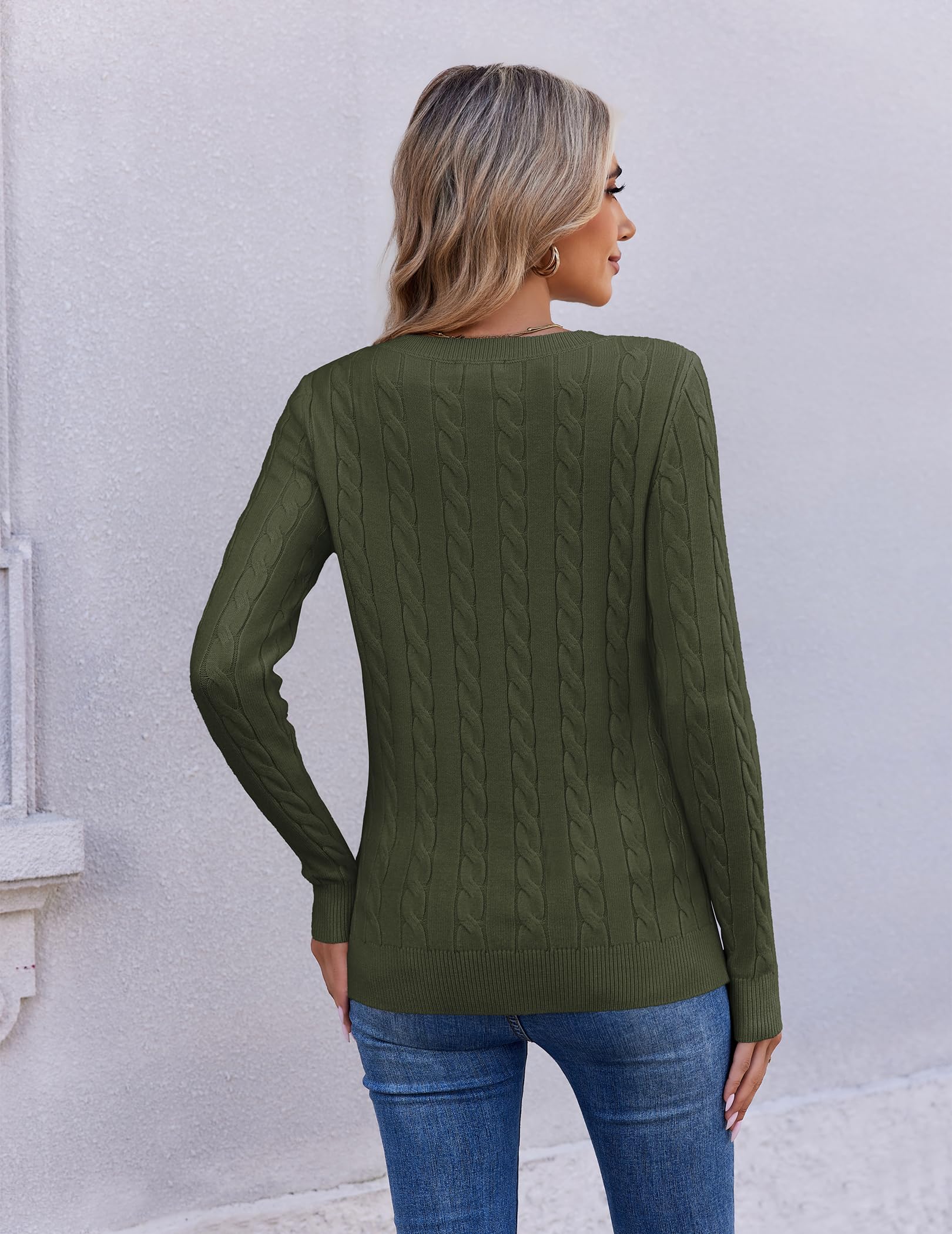 HOTOUCH Maglioni da donna UK scollo a V a maniche lunghe maglione a trecce