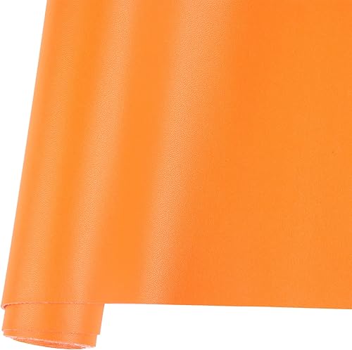 Vista 12 de Ramya 1 rollo de hojas de piel sintética de color liso albaricoque, 1 rollo de 12 x 53 pulgadas, la piel sintética es ideal para proyectos