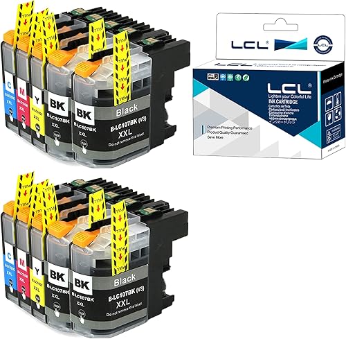 LCL Cartucho de tinta de repuesto compatible para Brother LC107 LC105 XXL LC107BK LC105C LC105M LC105Y 1200 páginas de súper alto rendimiento