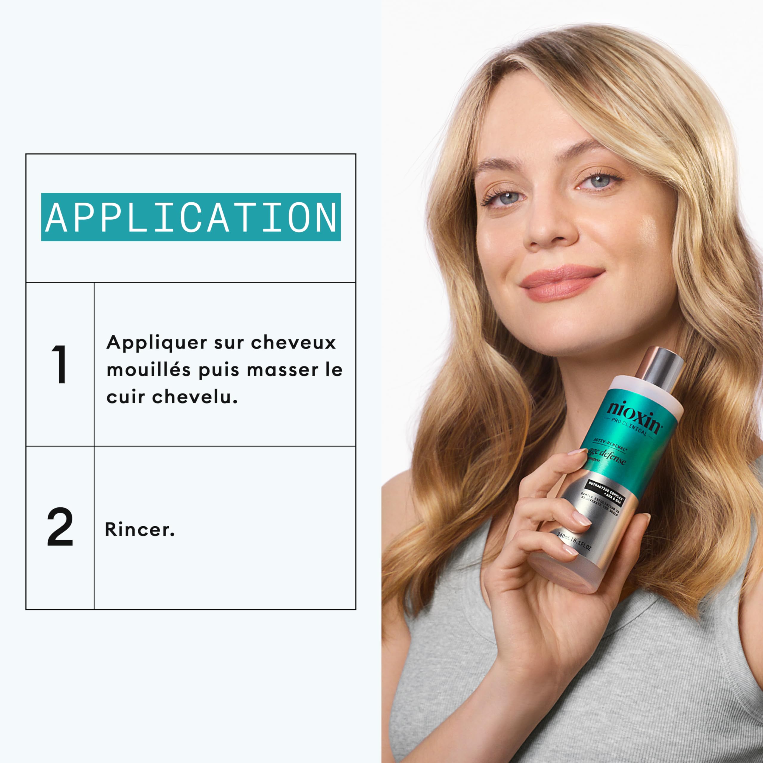 Nioxin Age Defense Shampoing pour cheveux ternes ou cheveux blancs - Détoxifiant pour cuir chevelu à la Niacinamide