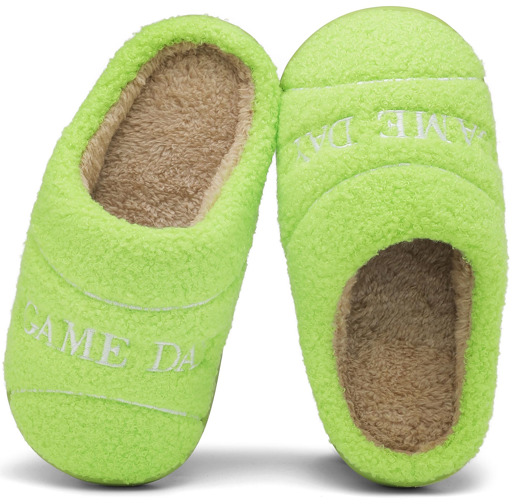 INMINPIN Kids Girls Boys Ball Sports Slippers Soft Curly House Shoes Memory Foam Non-Slip Indoor Outdoor Slippers for Sports Fan
