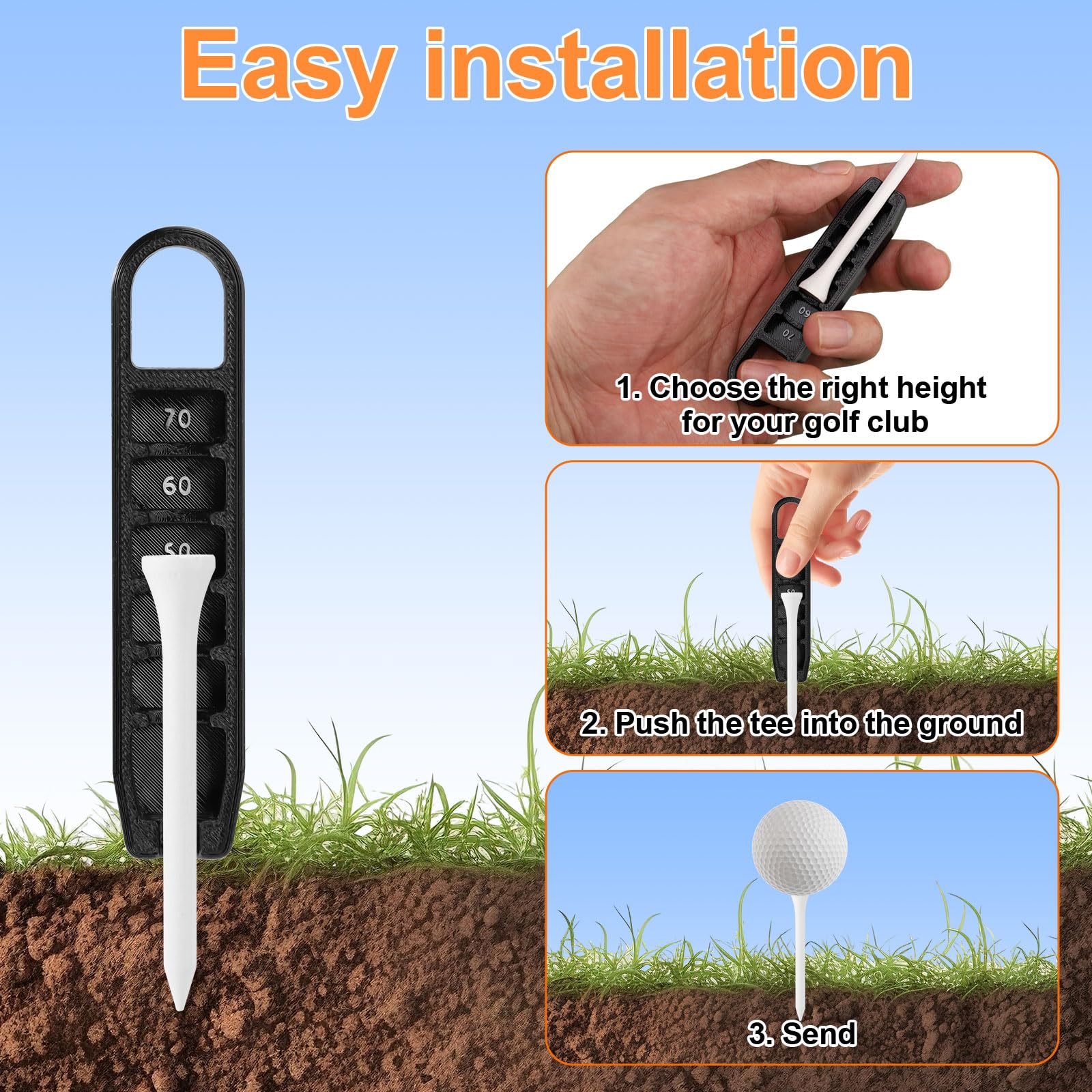 1/2Pcs Outils De Réglage De Hauteur De Tee De Golf Conception Compacte Portable Facile à Utiliser Réglage De Hauteur De Tee De Précision Aide à L' Entraînement De Golf – Acheter Les Meilleurs