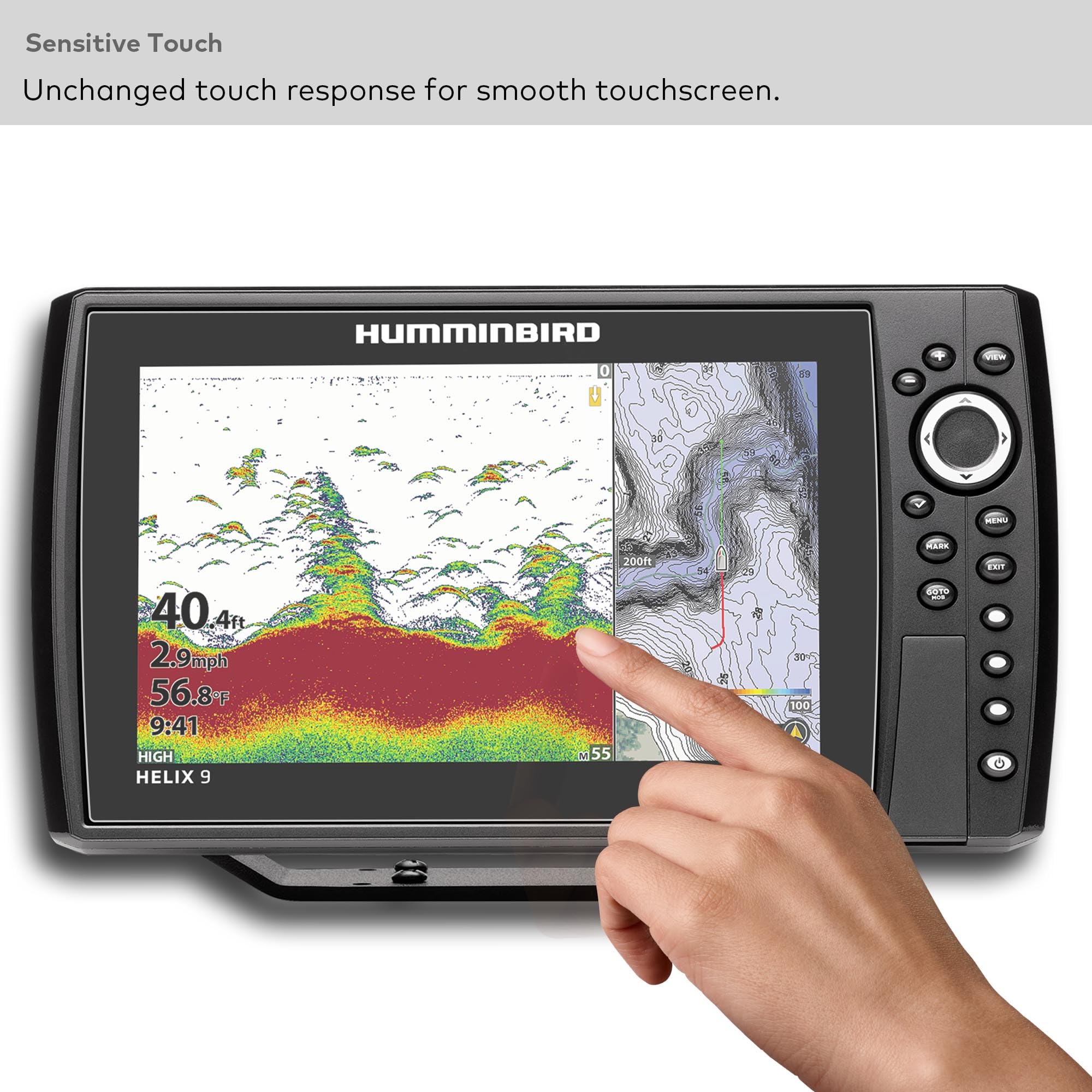 INNOSURE Premium Tempered Glass Screen Protector designed for Humminbird Helix 9 Fish Finder G3/G4 9 Inch Touchscreen Accessories 9